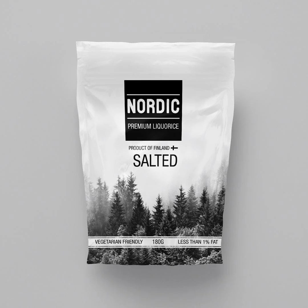 Salted Scandinavian liquorice in premium pouch - 6x180g