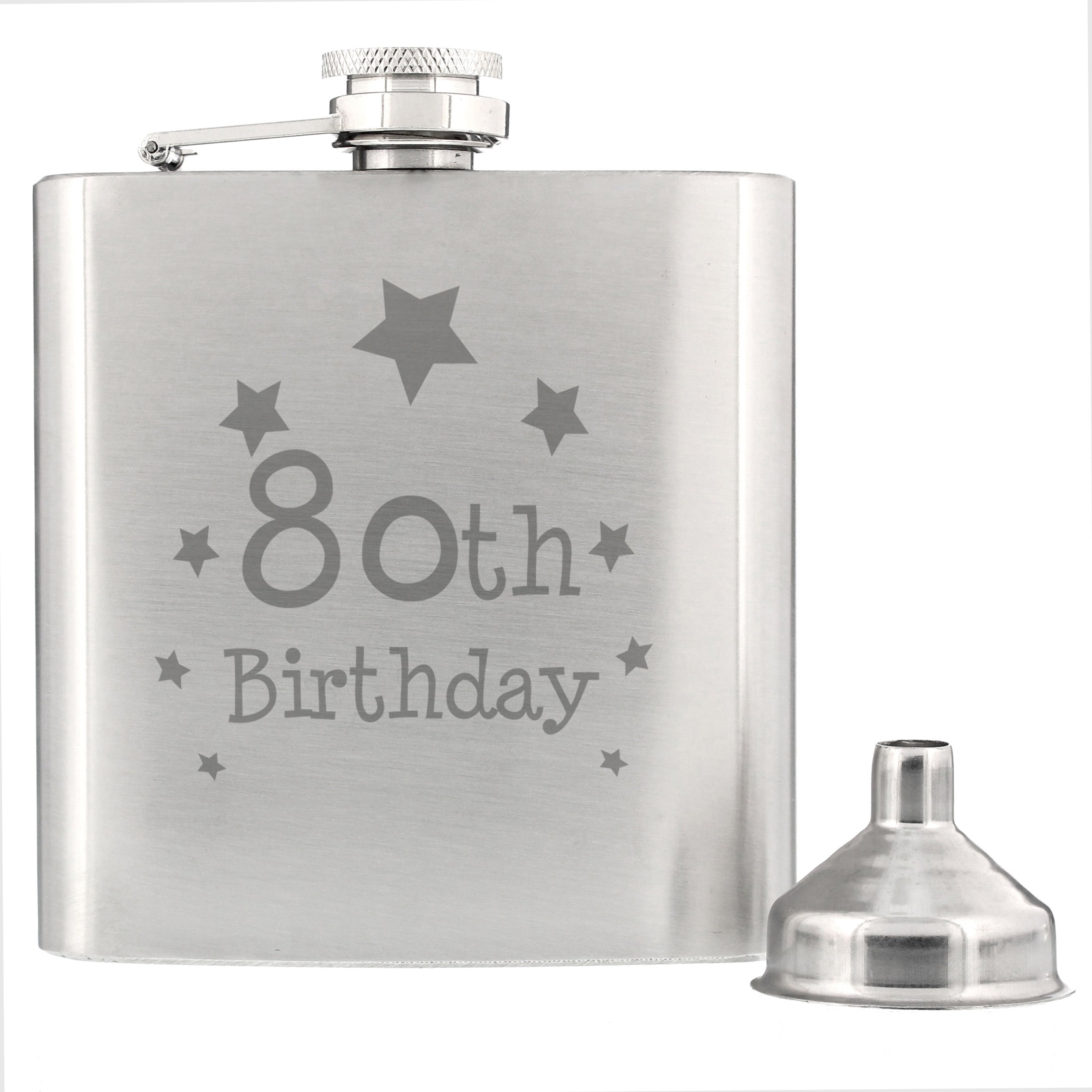 80th Birthday Hip Flask