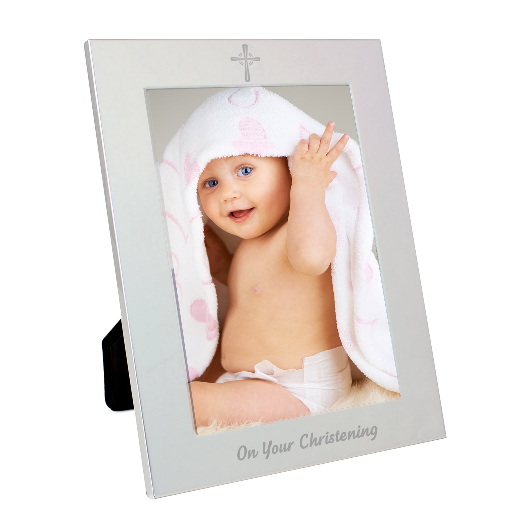 Silver 5x7 Christening Photo Frame