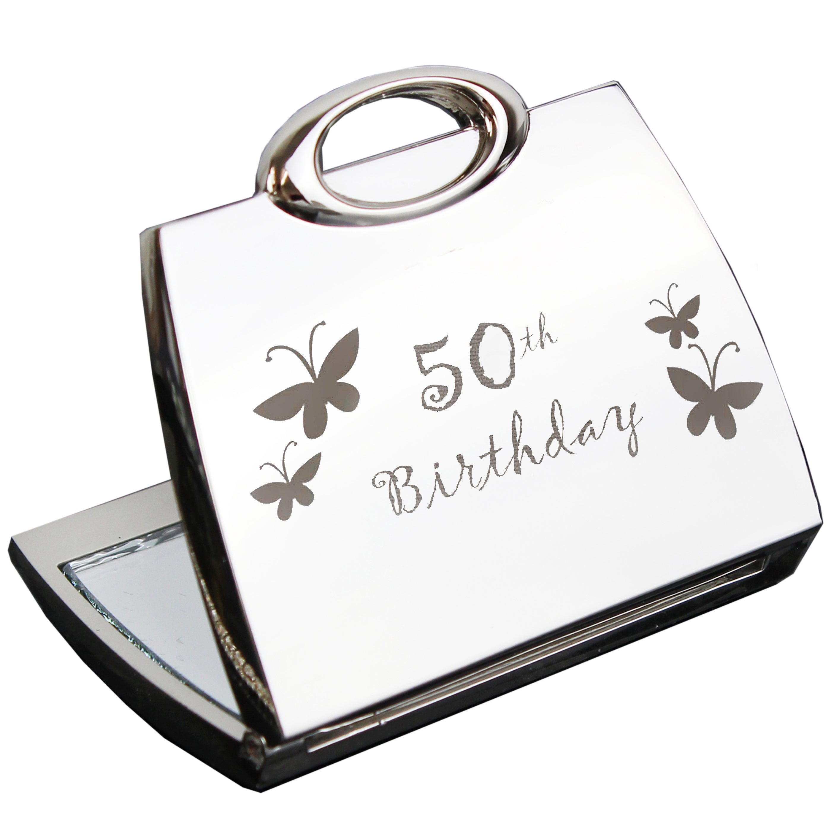 50th Birthday Butterfly Handbag Compact Mirror