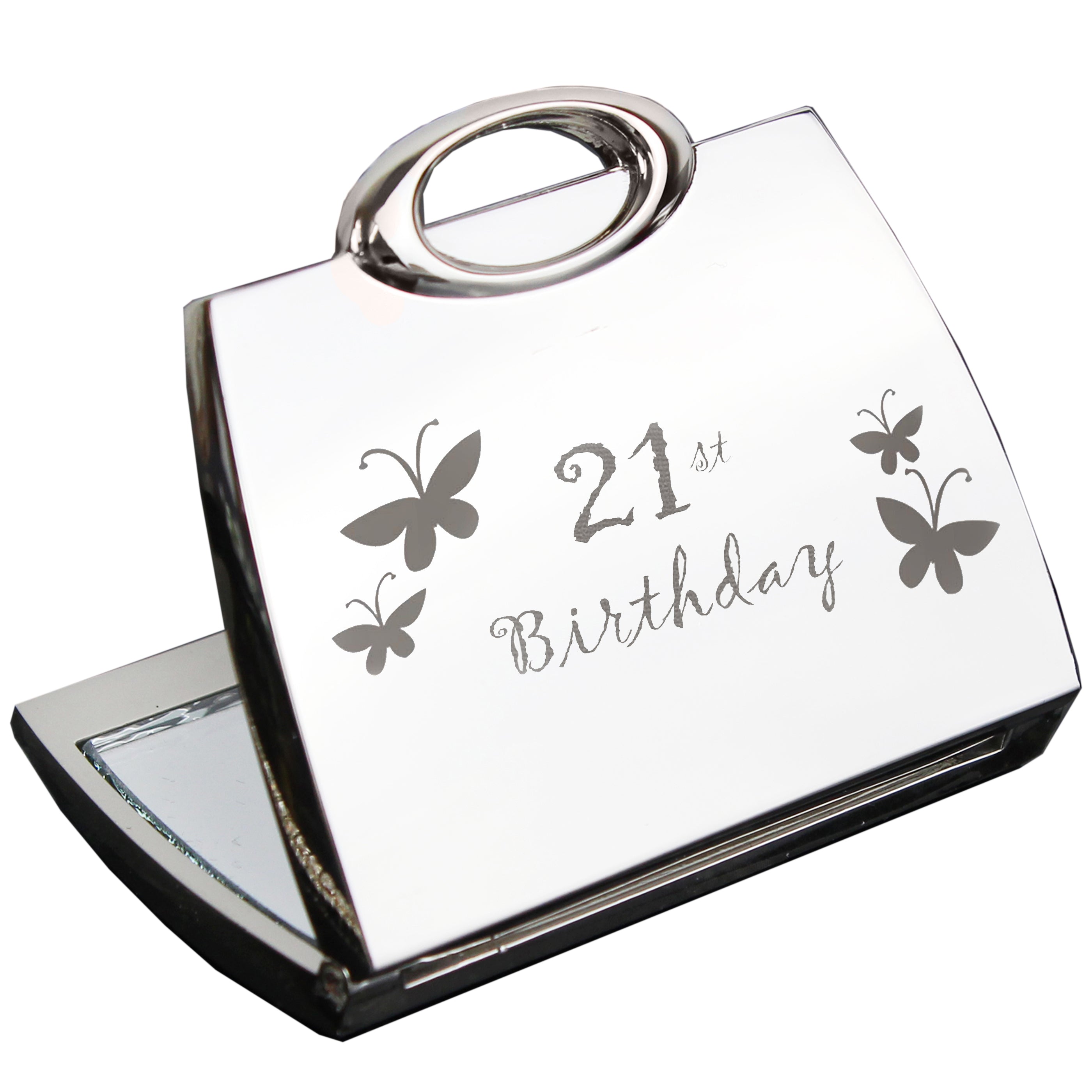 21st Birthday Butterfly Handbag Compact Mirror