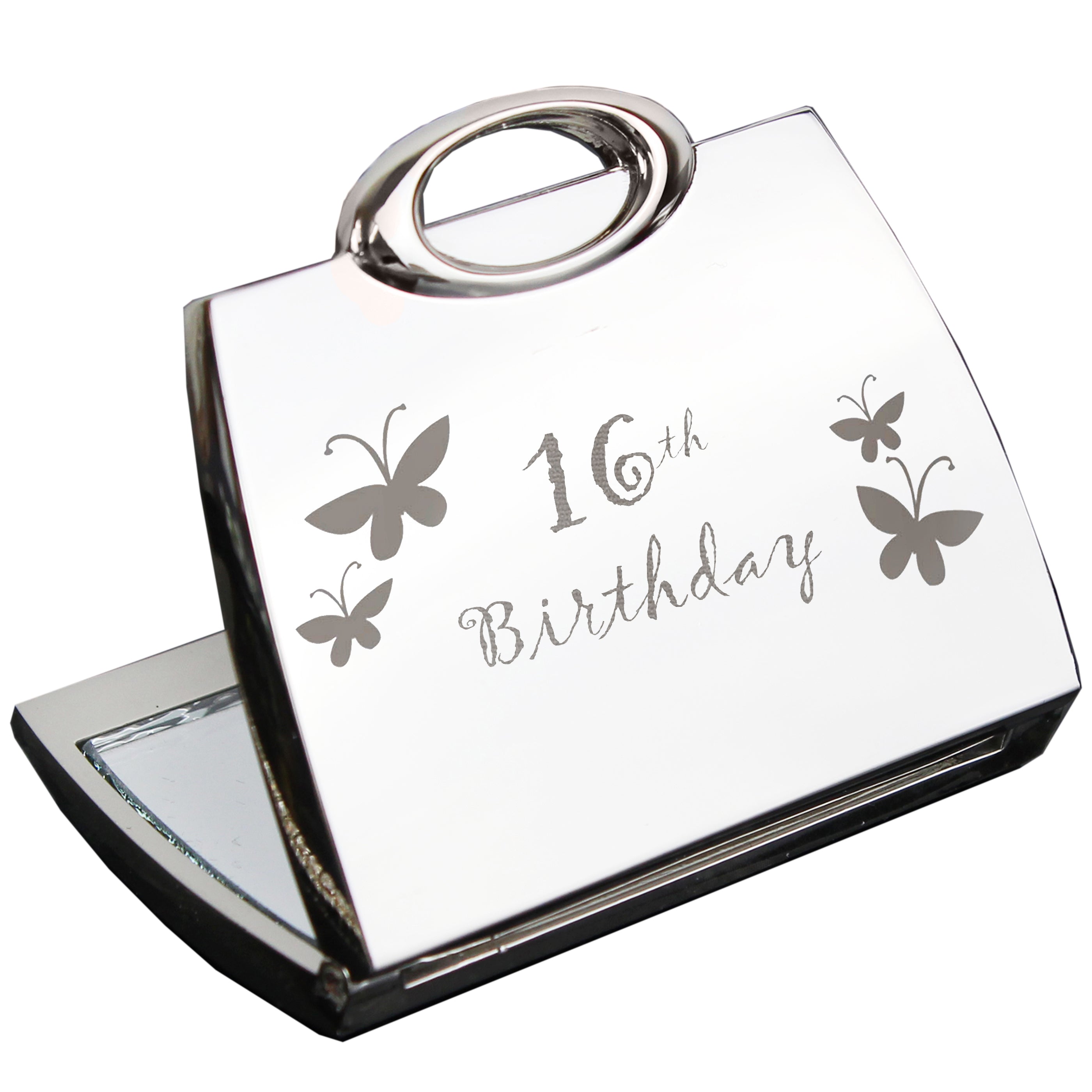 16th Birthday Butterfly Handbag Compact Mirror