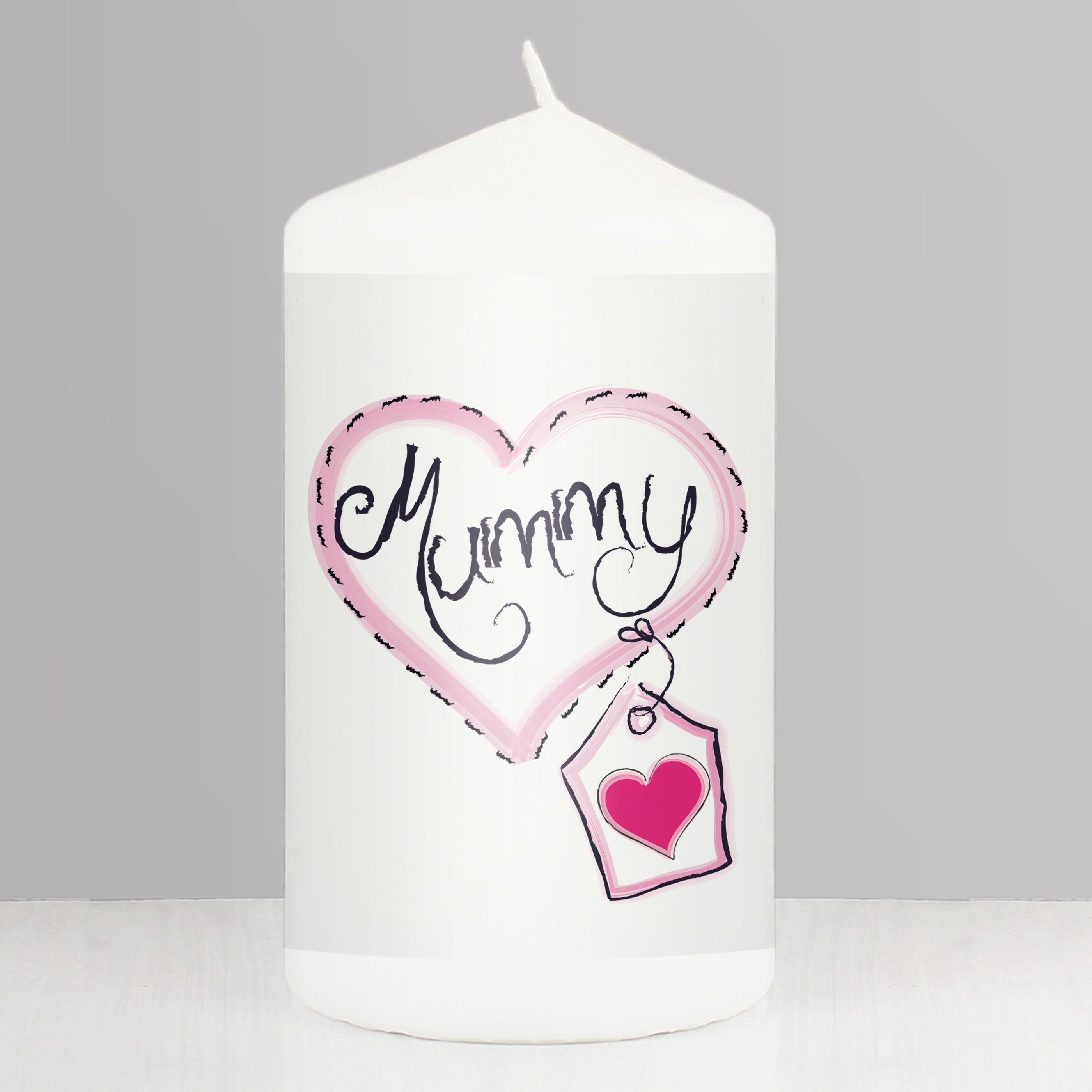 Mummy Heart Stitch Pillar Candle