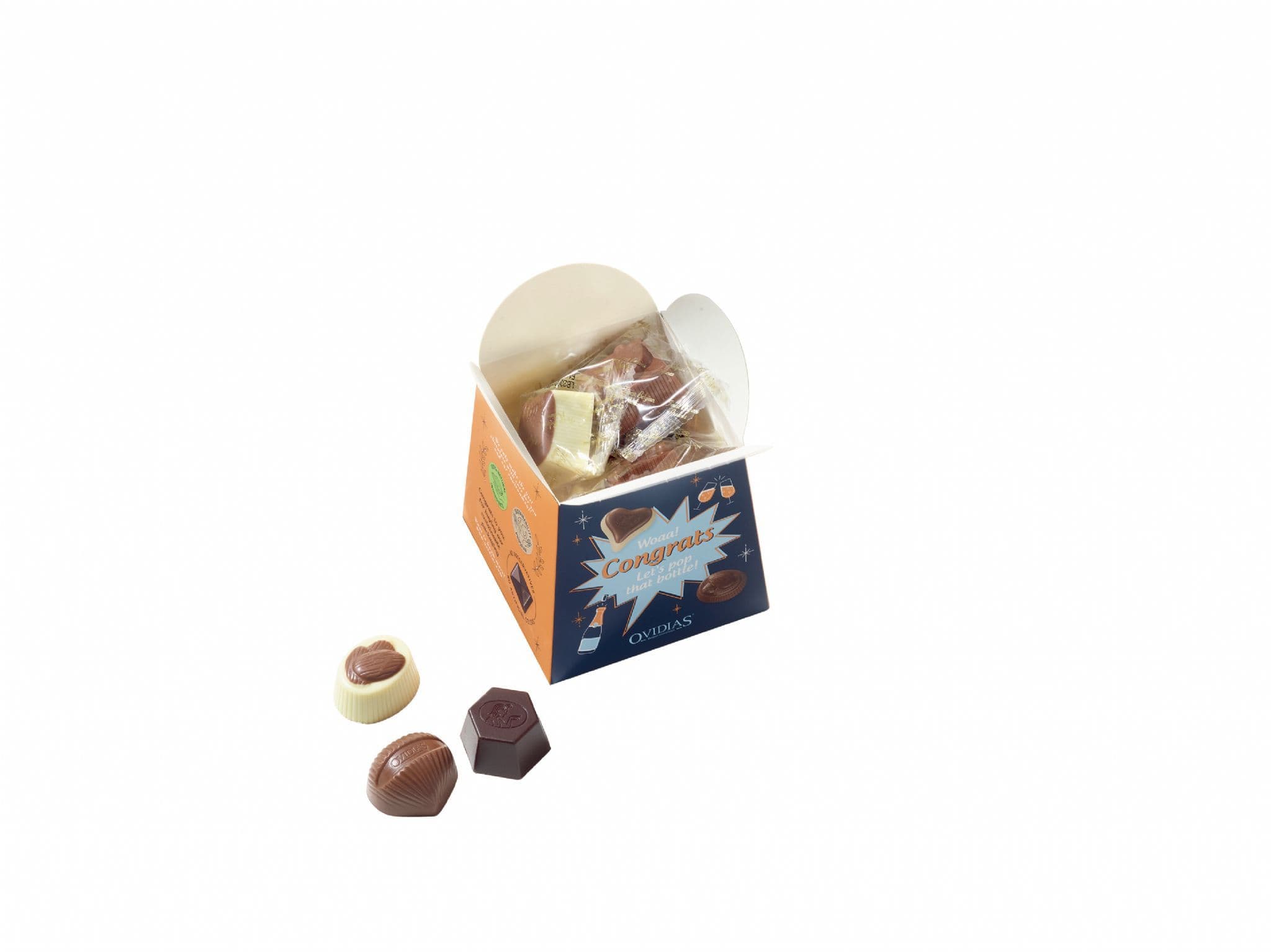 'Congrats' Gift Box of 13 flow Wrapped Assorted Chocolates