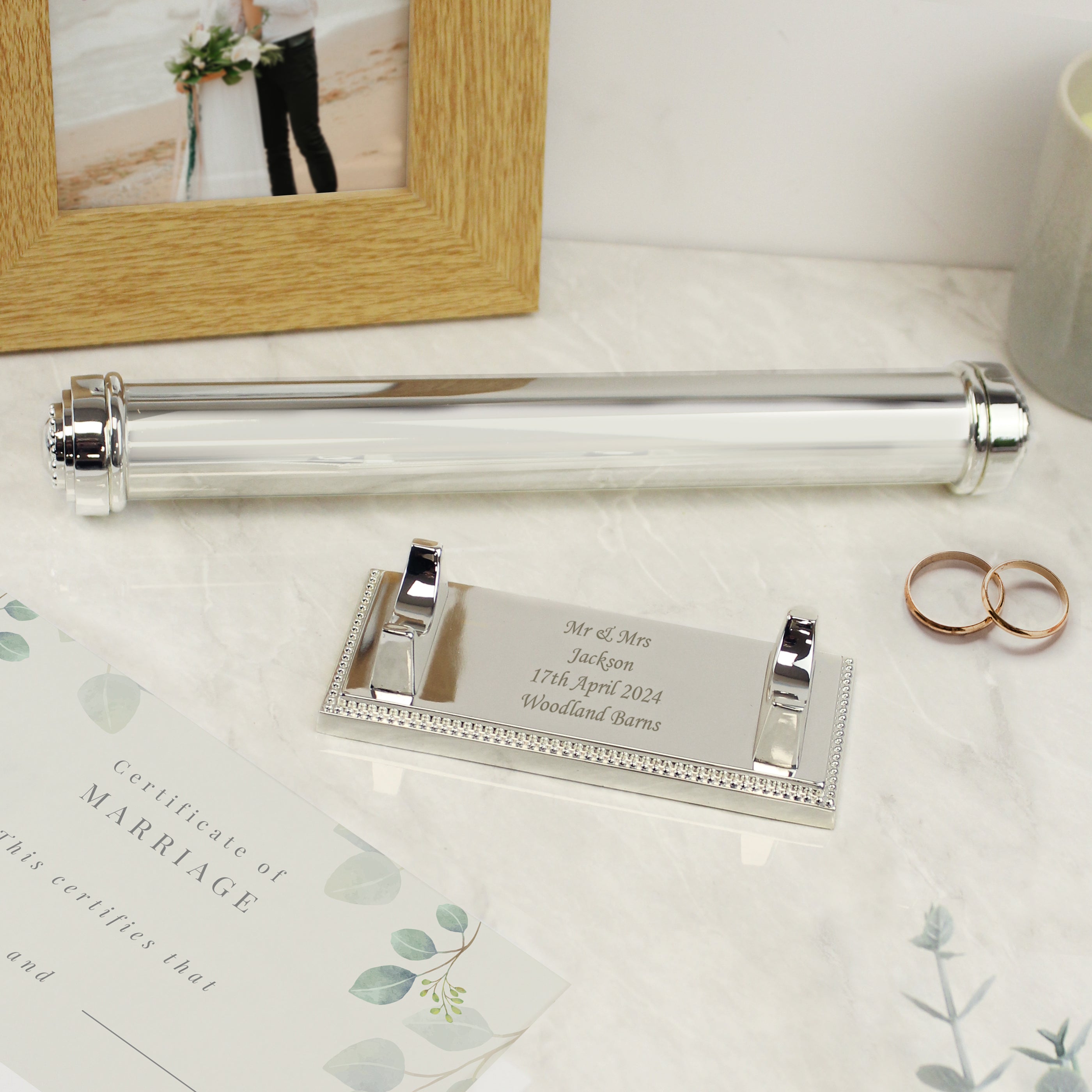 Personalised Plain Silver Plated Certificate Holder