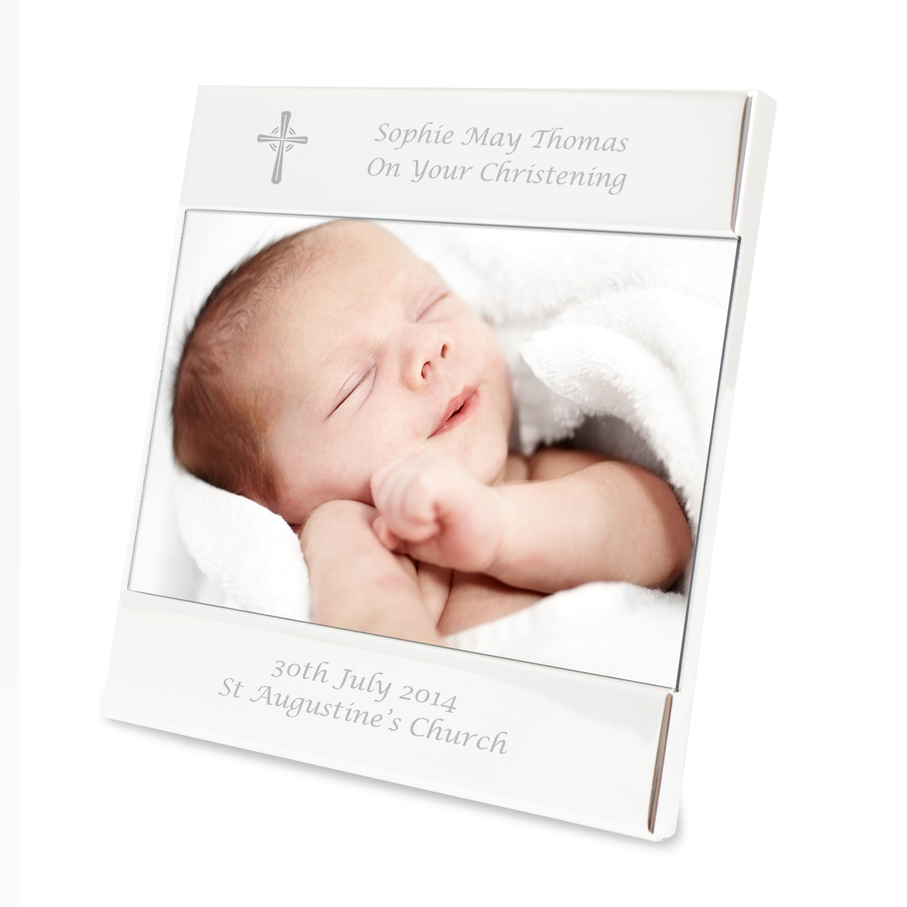 Personalised Silver Cross 6x4 Photo Frame