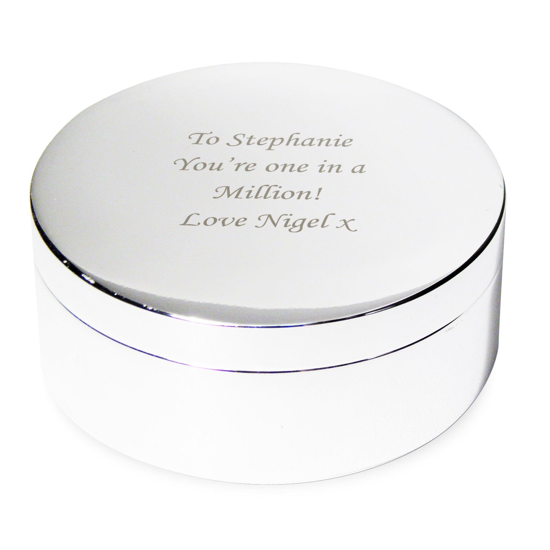 Personalised Round Trinket Box