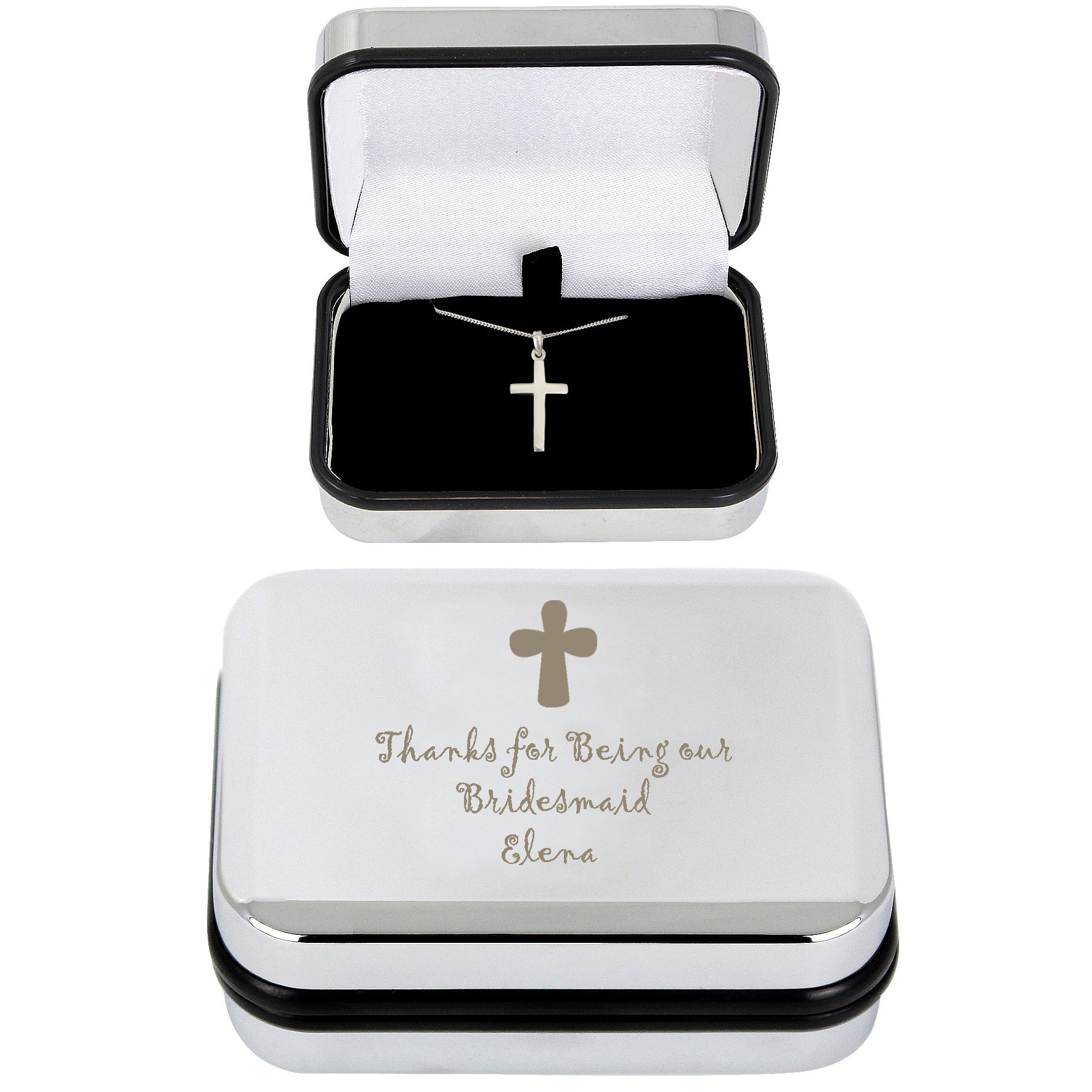 Personalised Cross Necklace and Box