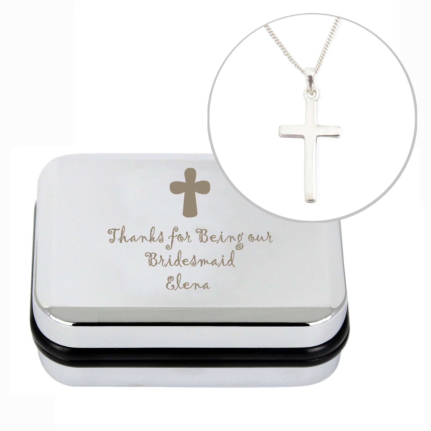 Personalised Cross Necklace and Box