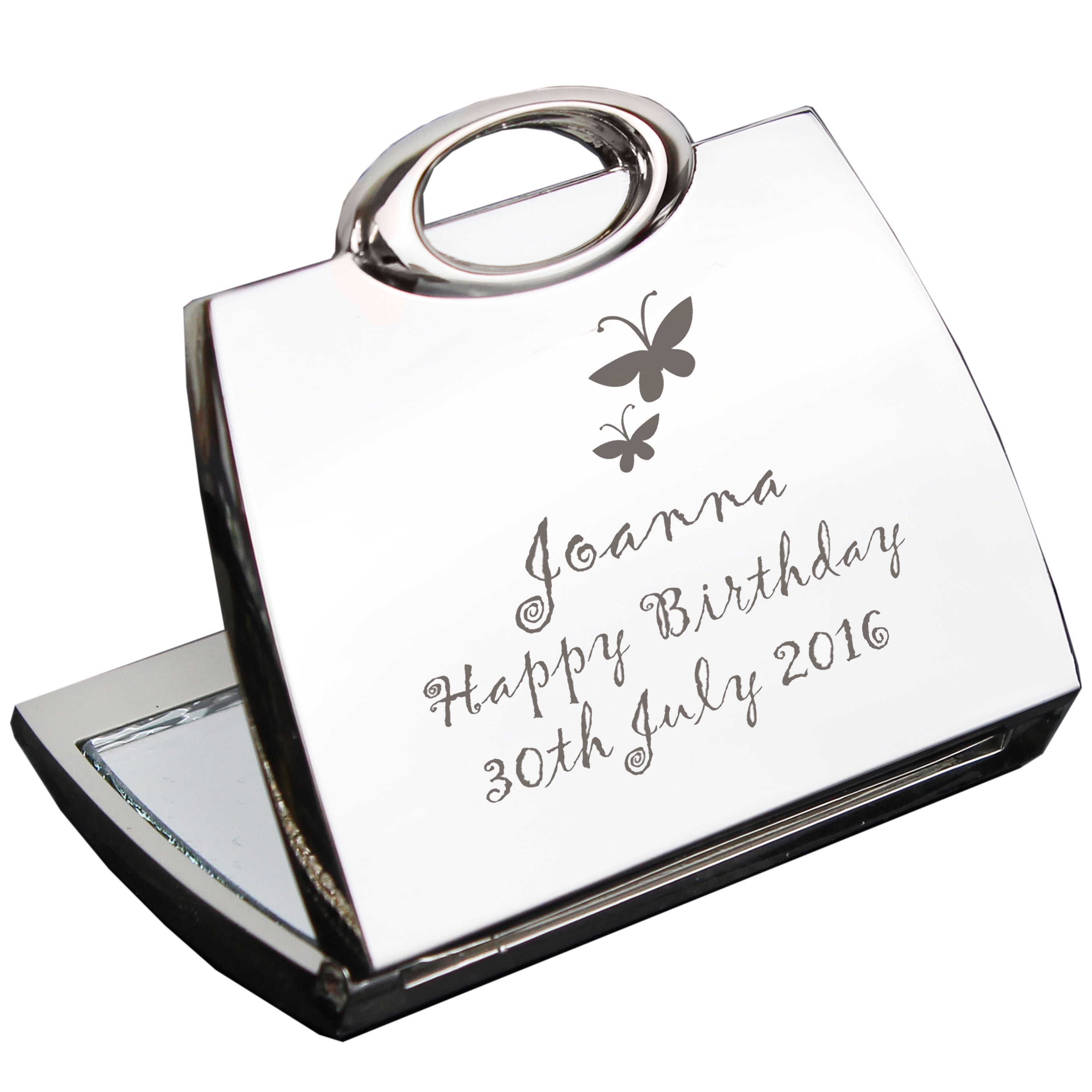 Personalised Butterfly Handbag Compact Mirror