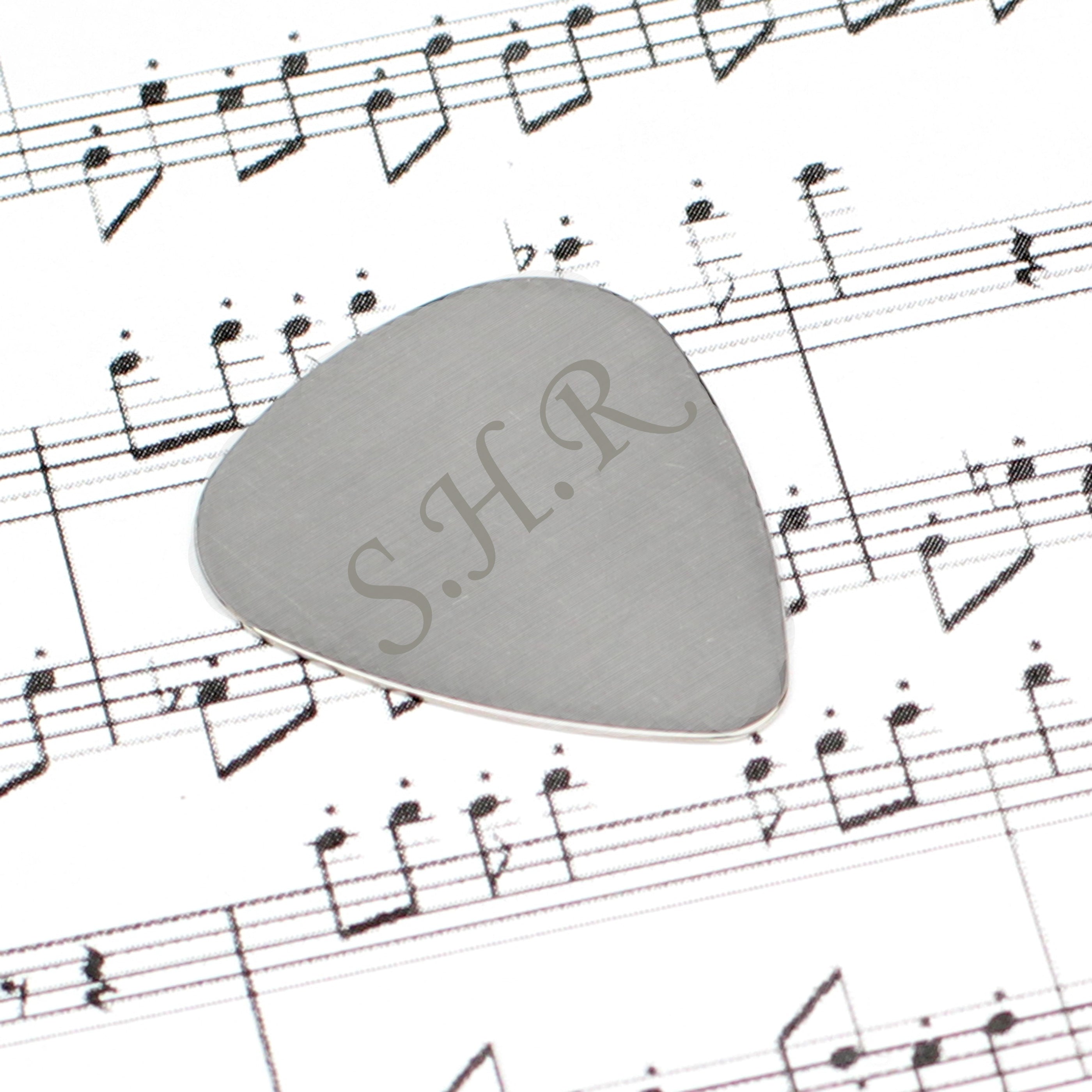 Personalised Initials Silver Plectrum