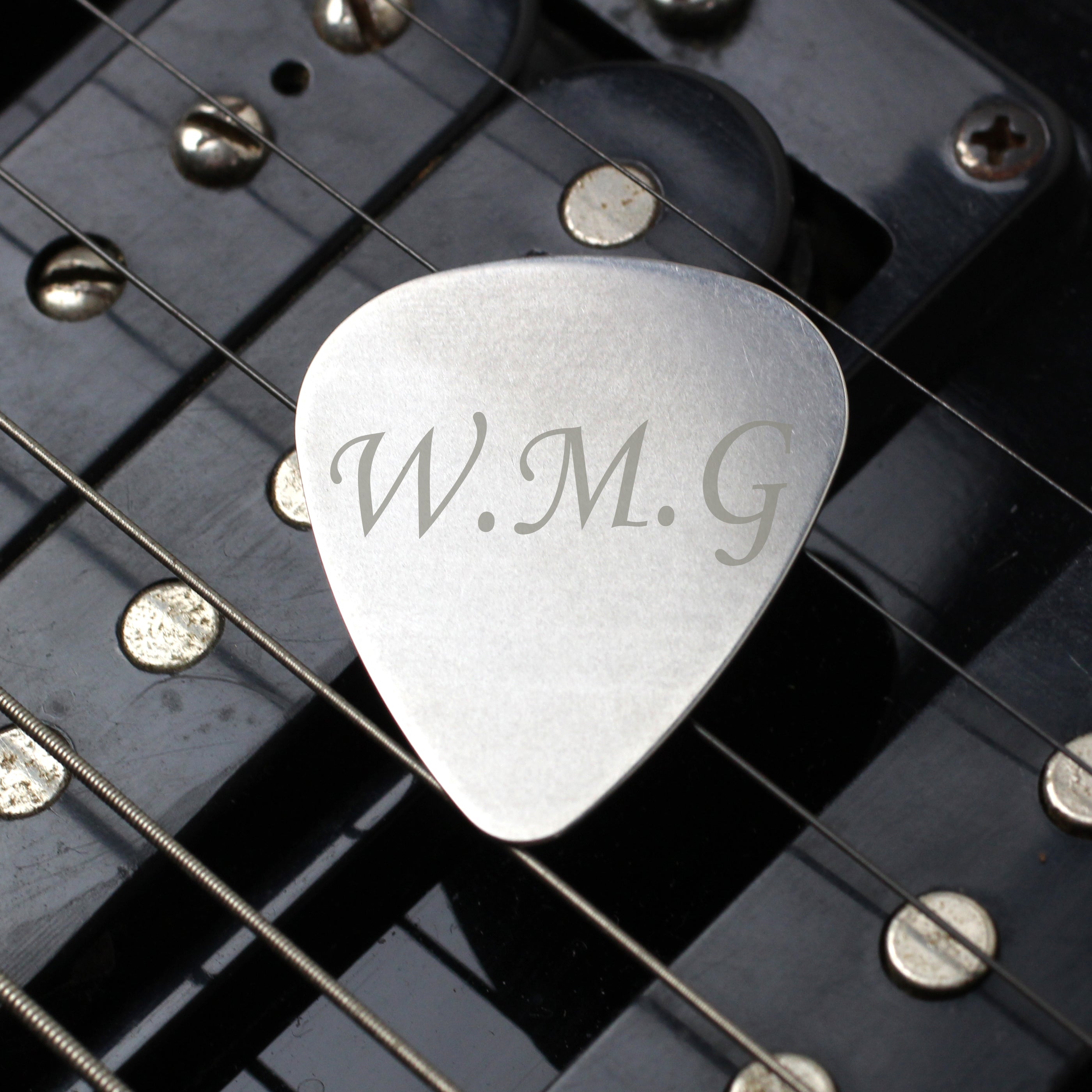 Personalised Initials Silver Plectrum