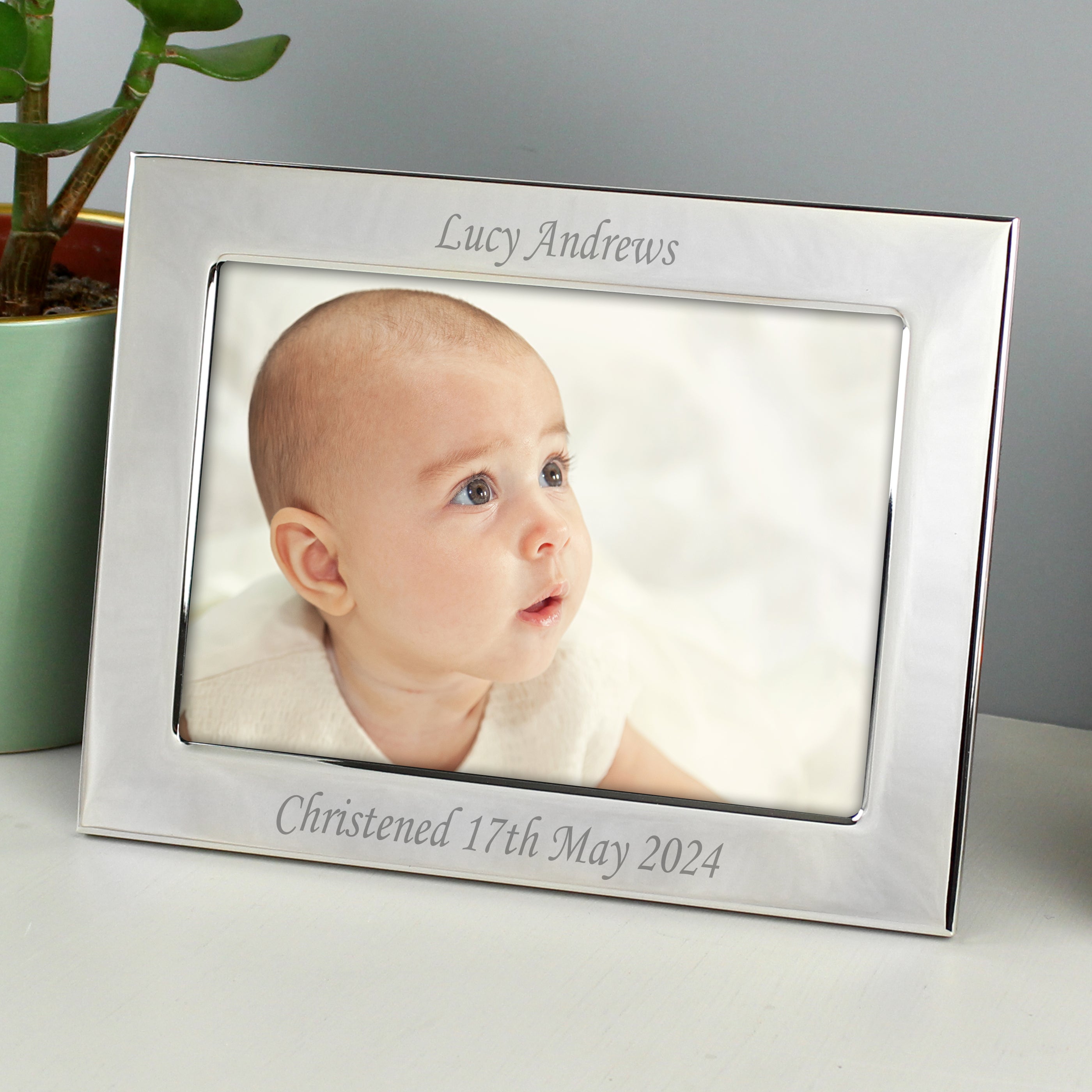 Personalised Silver Plated 6x4 Landscape Photo Frame