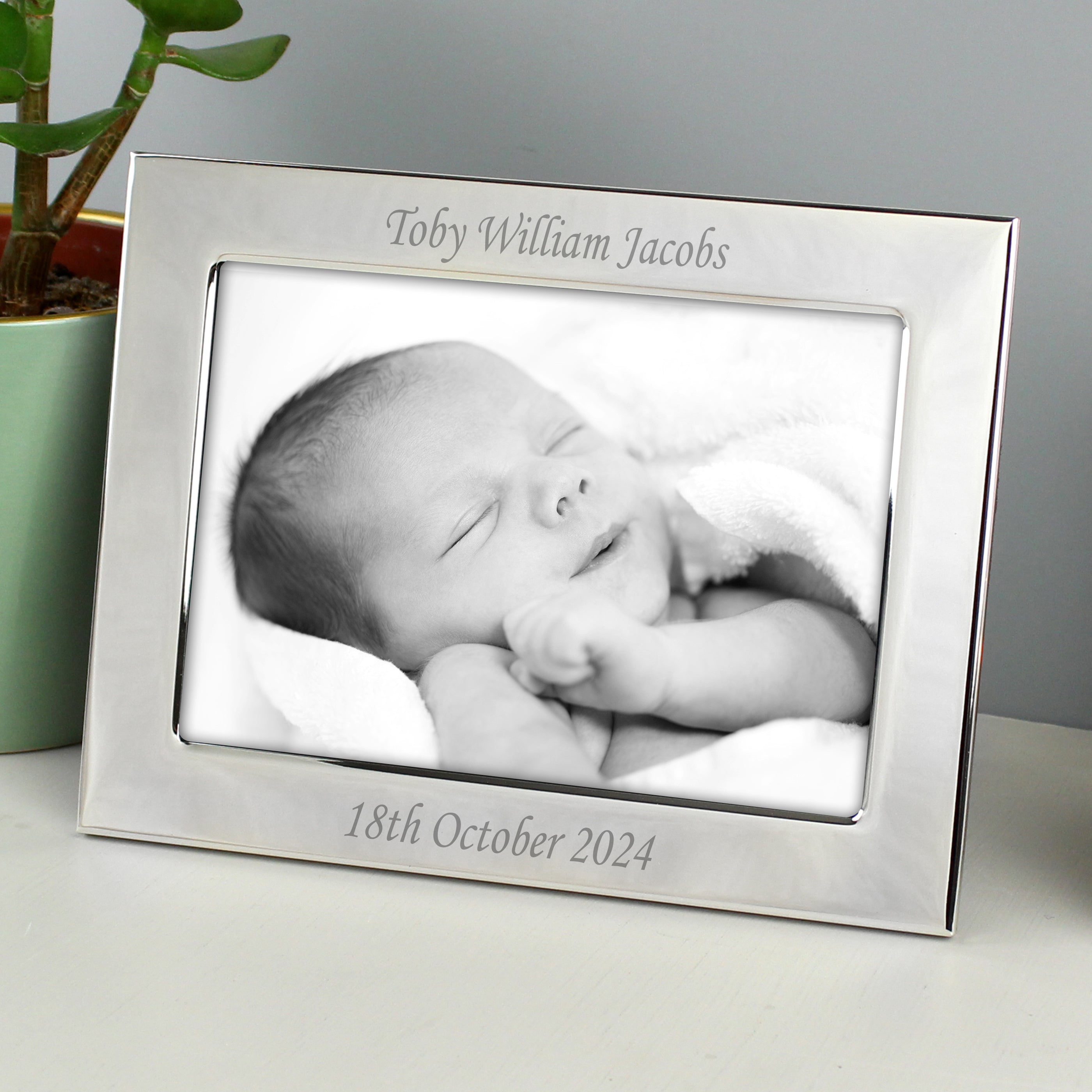 Personalised Silver Plated 6x4 Landscape Photo Frame