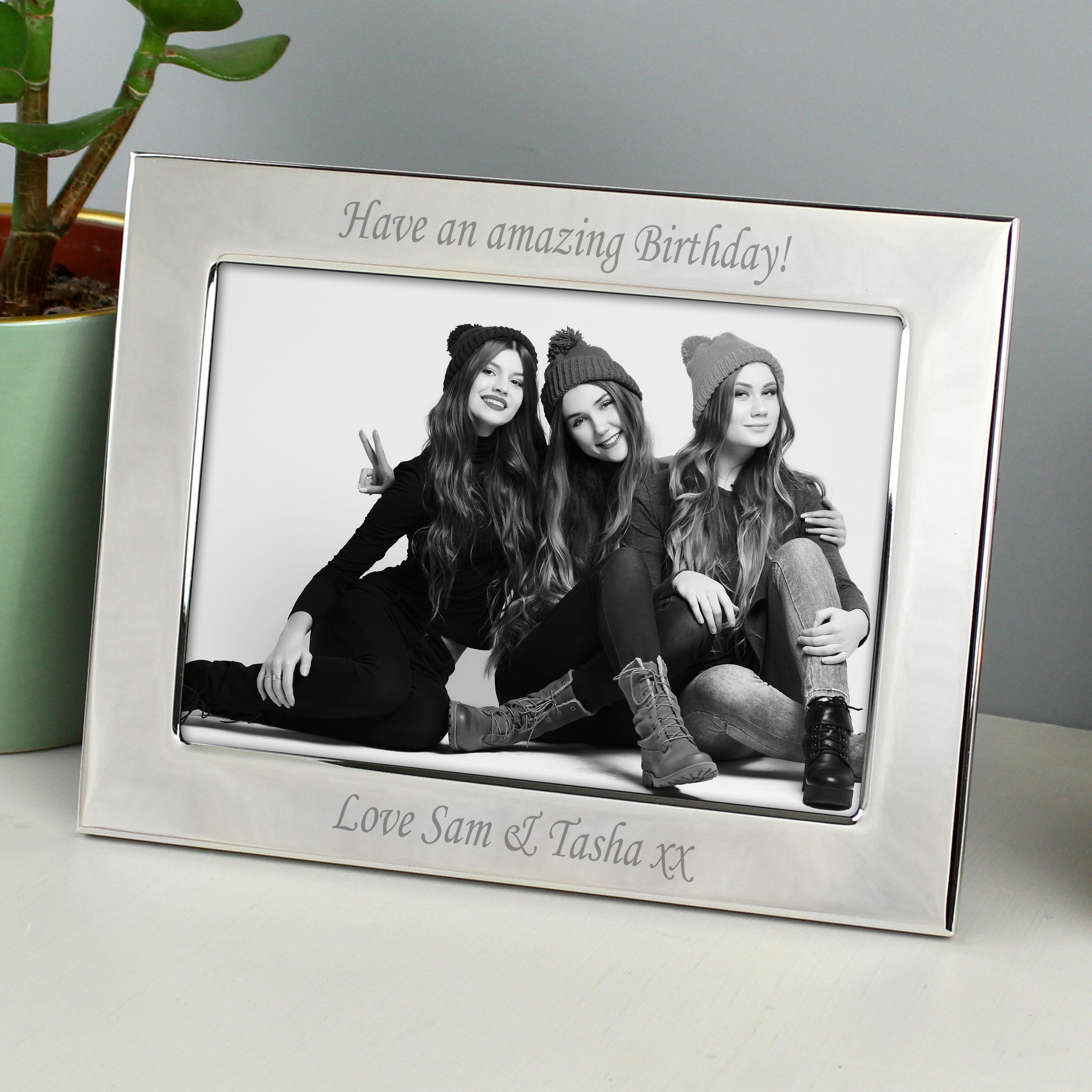 Personalised Silver Plated 6x4 Landscape Photo Frame