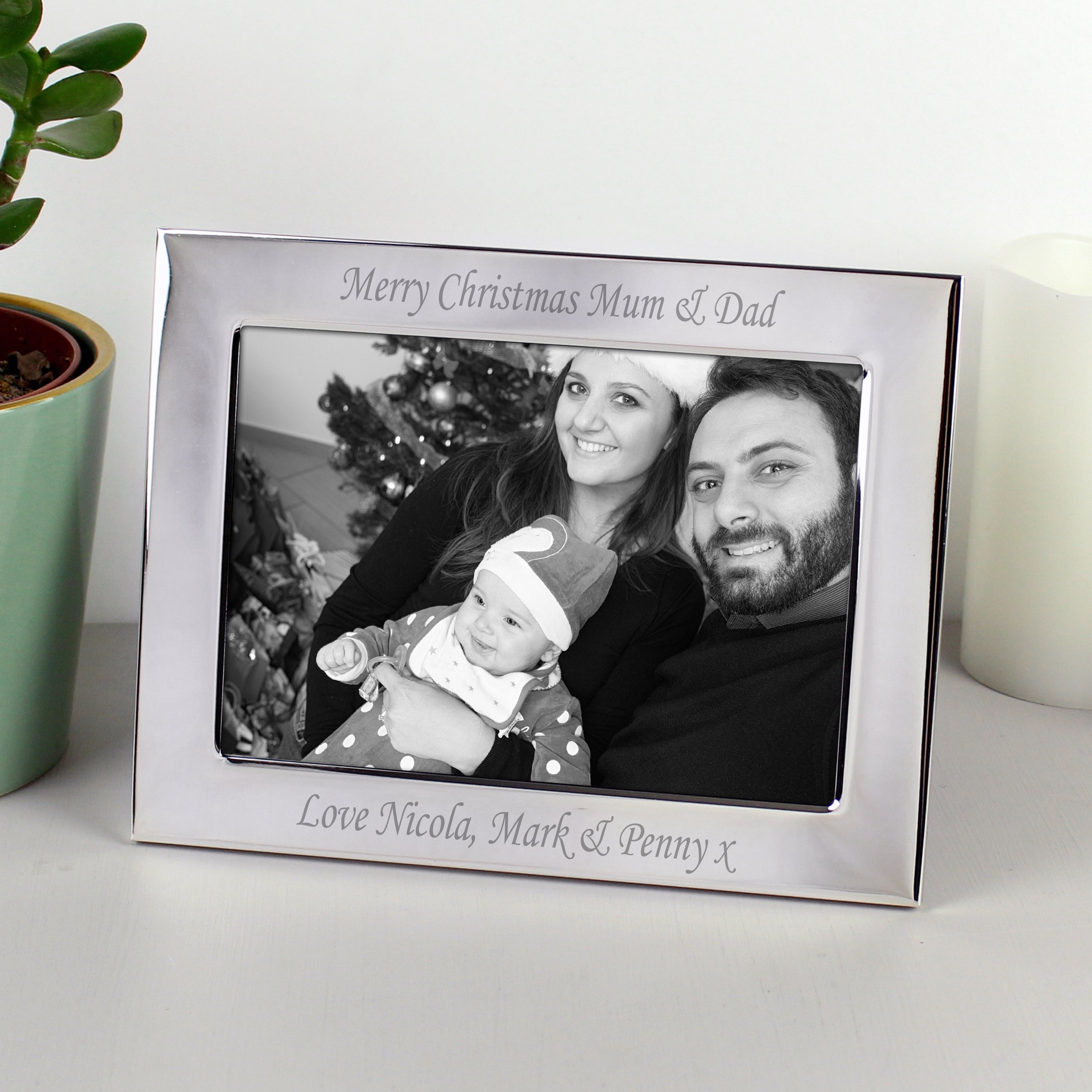 Personalised Silver Plated 6x4 Landscape Photo Frame