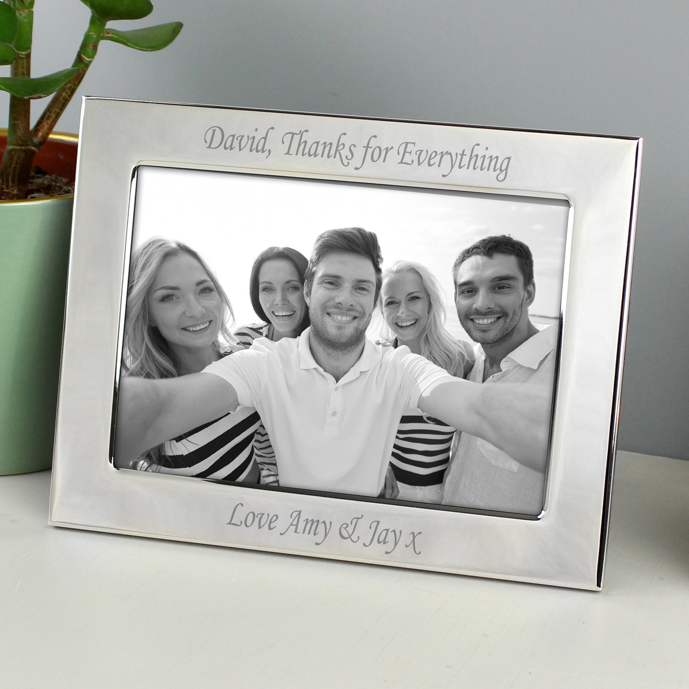 Personalised Silver Plated 6x4 Landscape Photo Frame