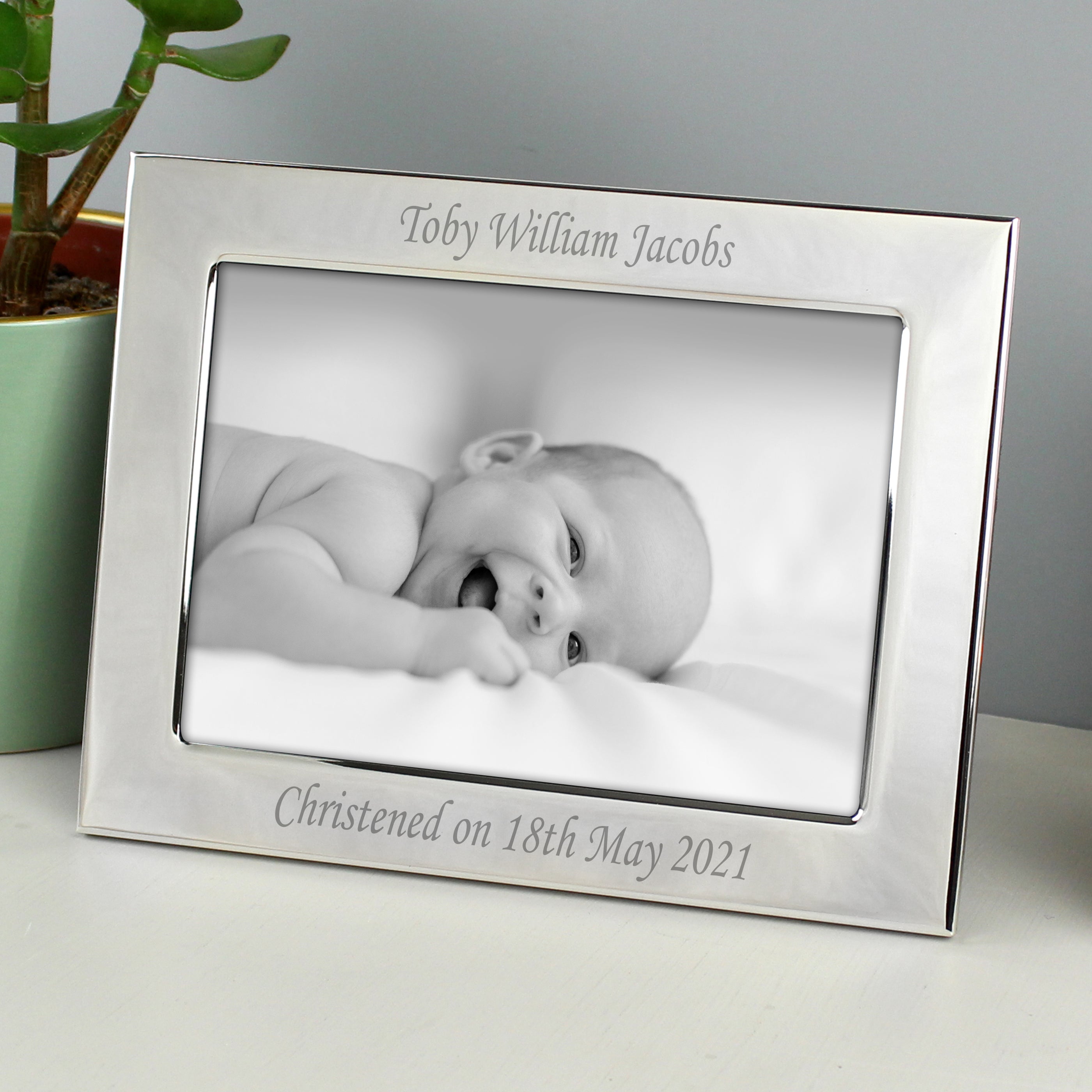 Personalised Silver Plated 6x4 Landscape Photo Frame