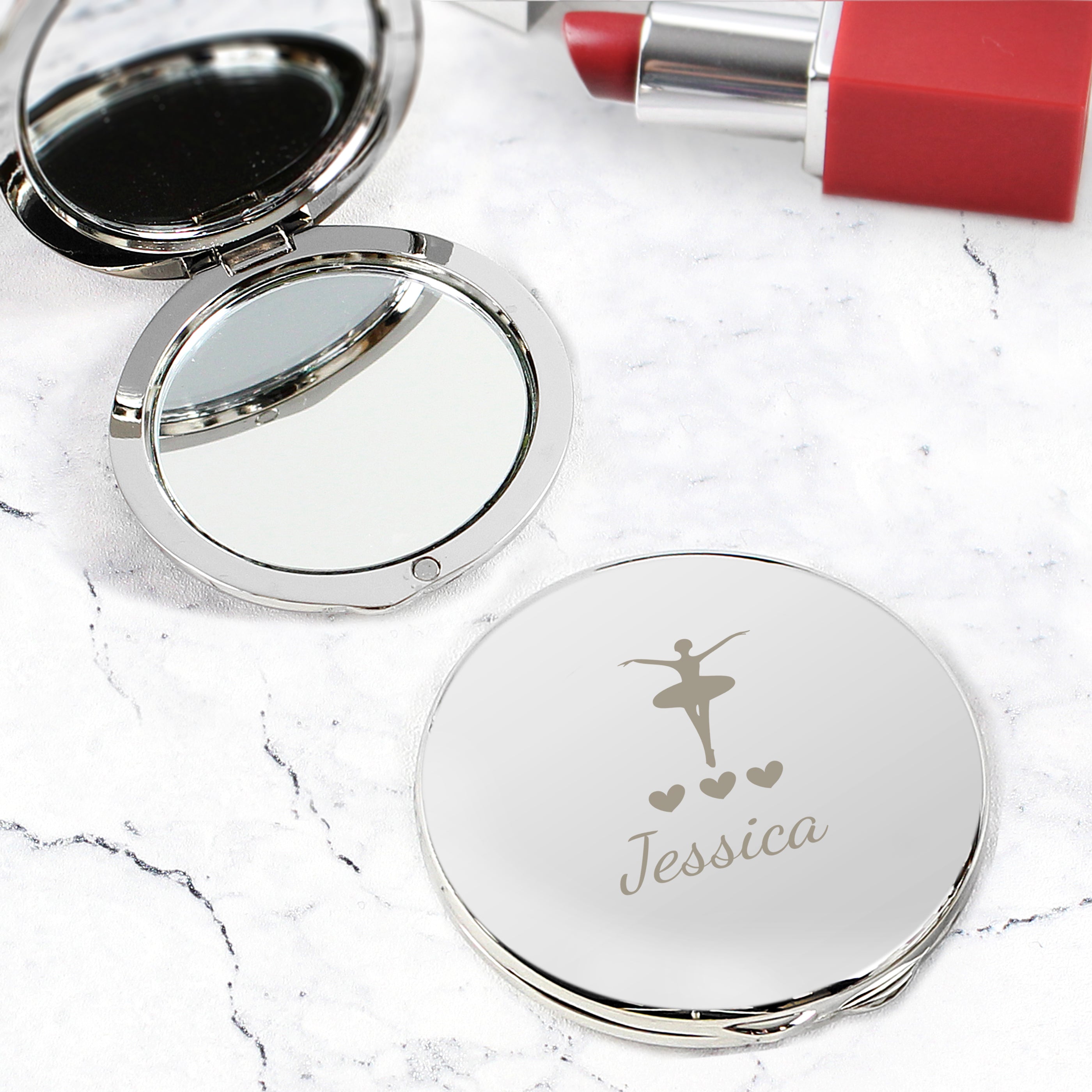 Personalised Ballerina Compact Mirror