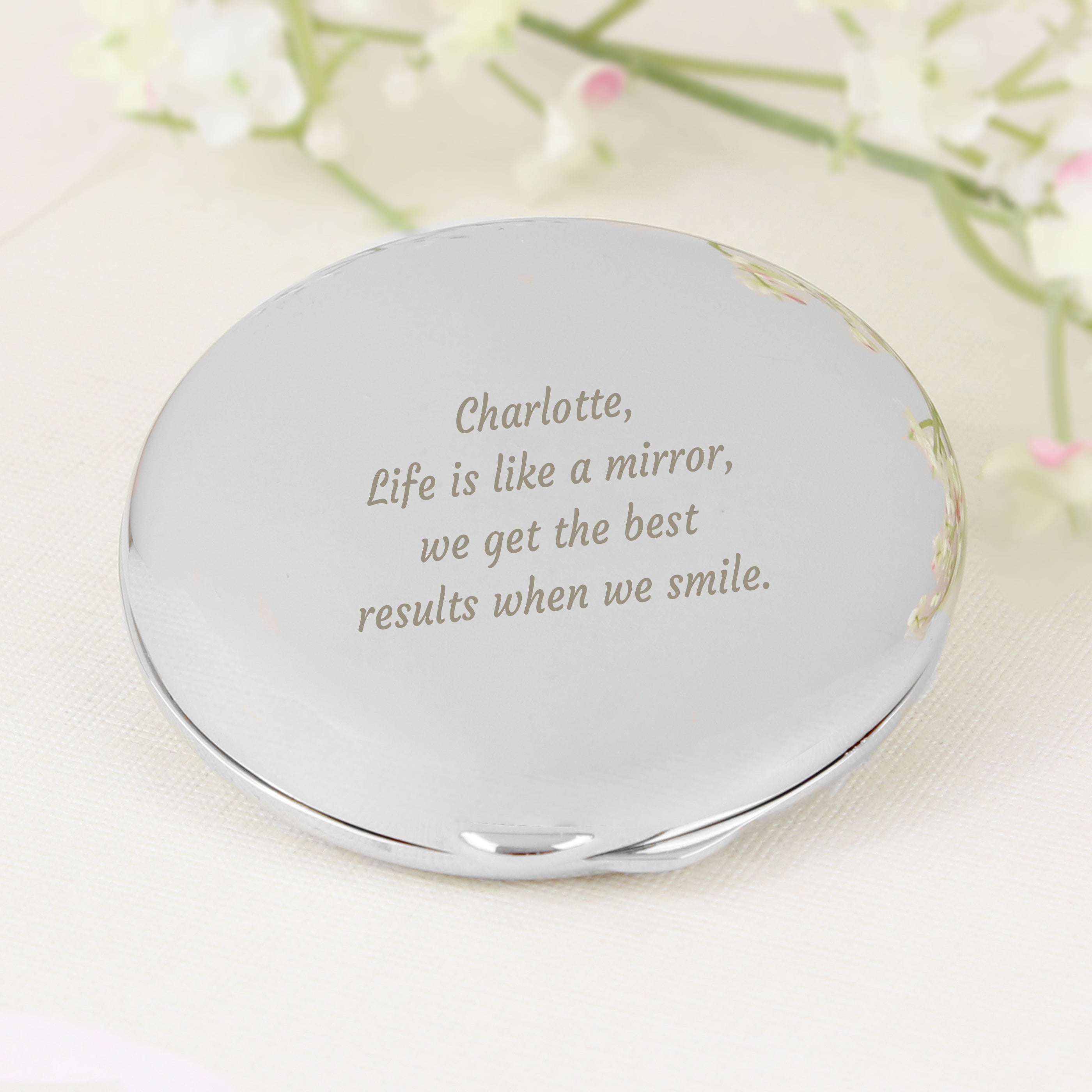 Personalised Any Message Compact Mirror