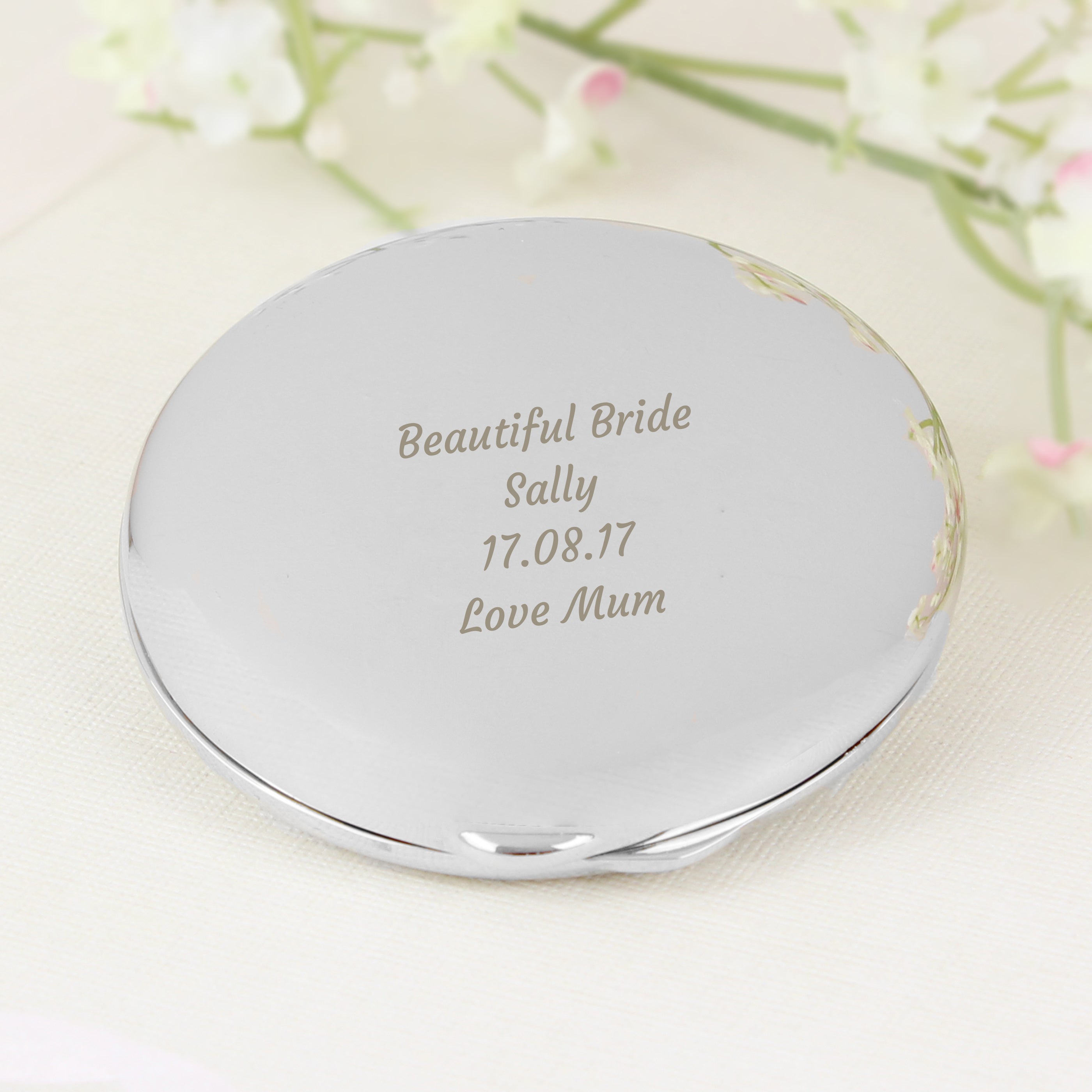 Personalised Any Message Compact Mirror