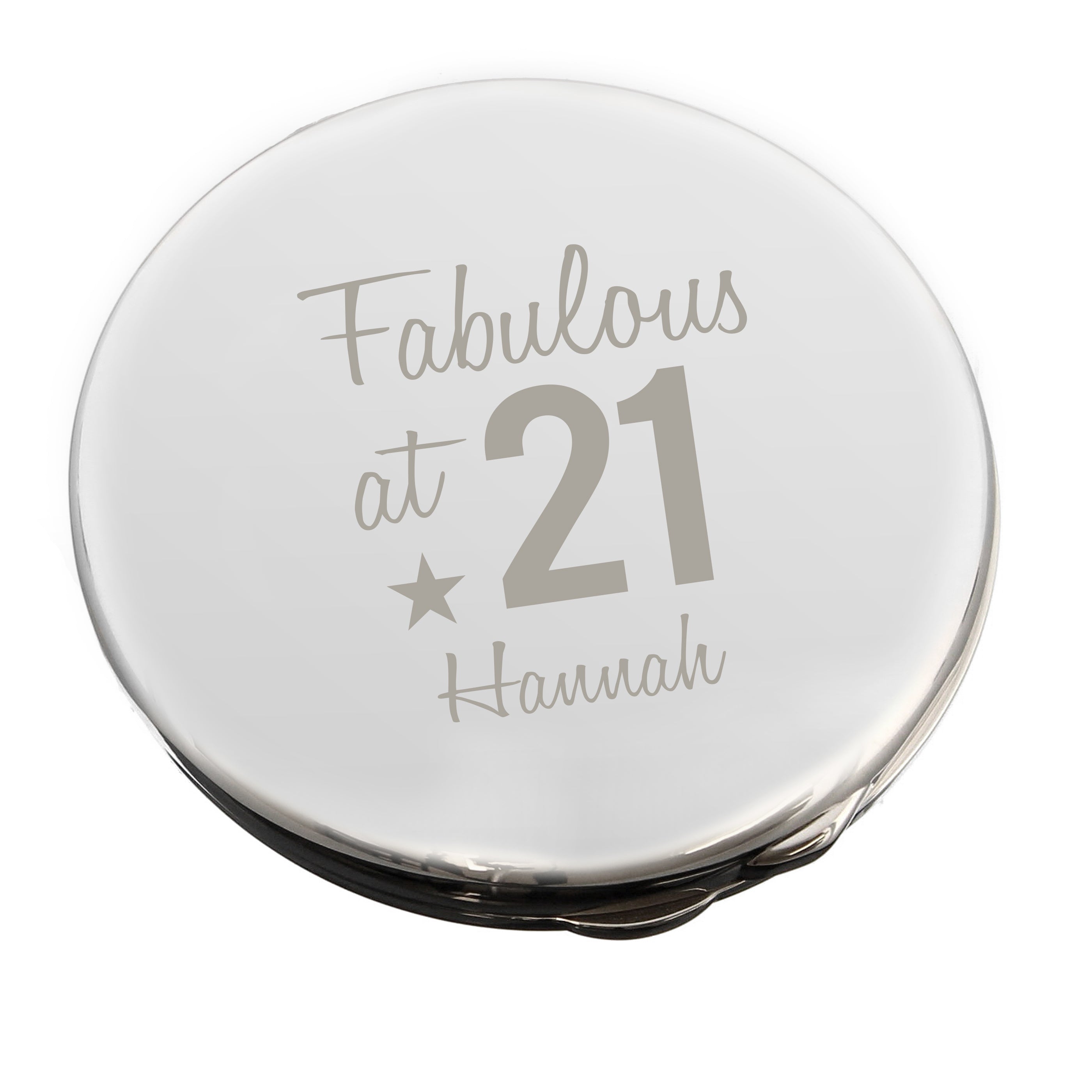 Personalised Fabulous Birthday Big Age Compact Mirror