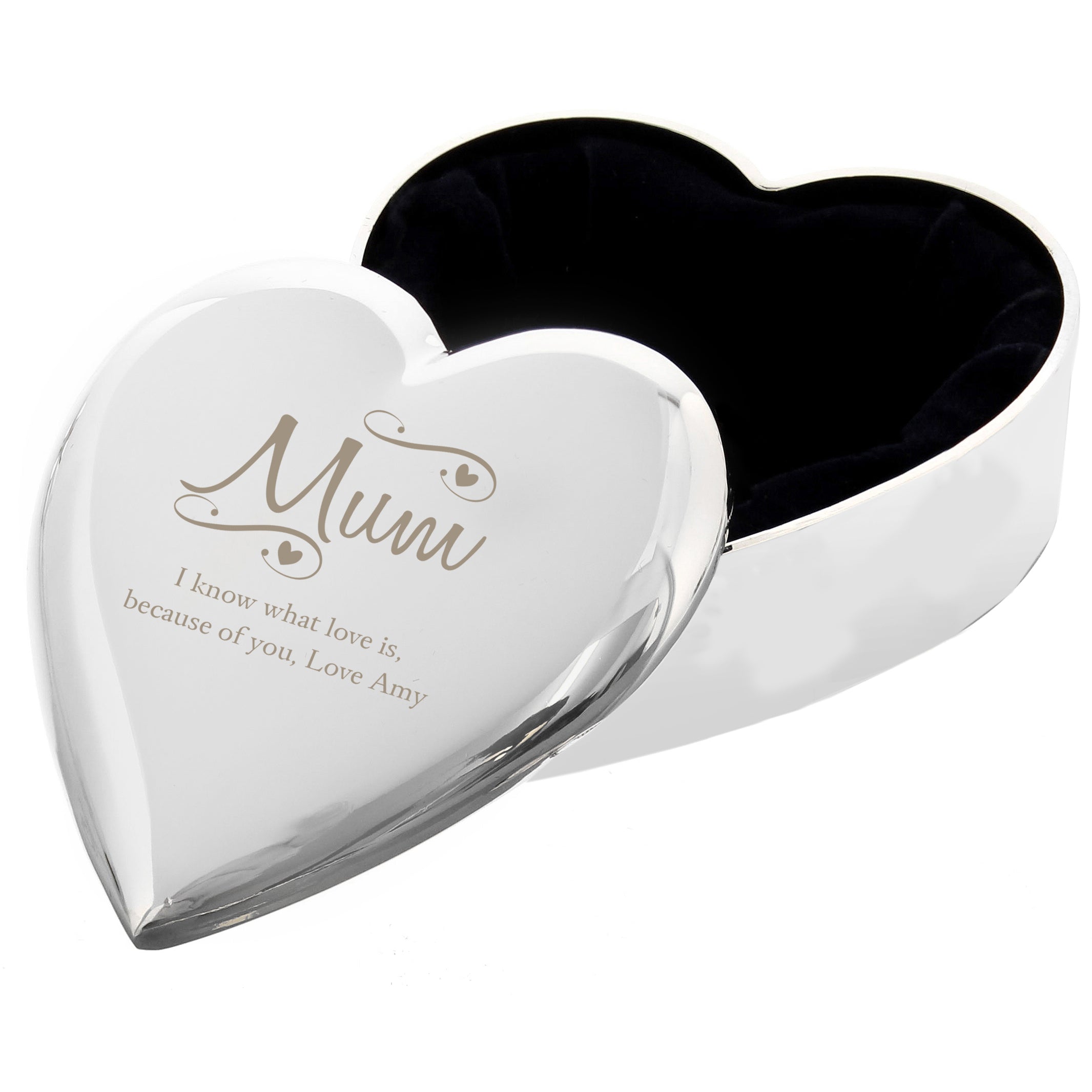 Personalised Mum Swirls & Hearts Trinket Box