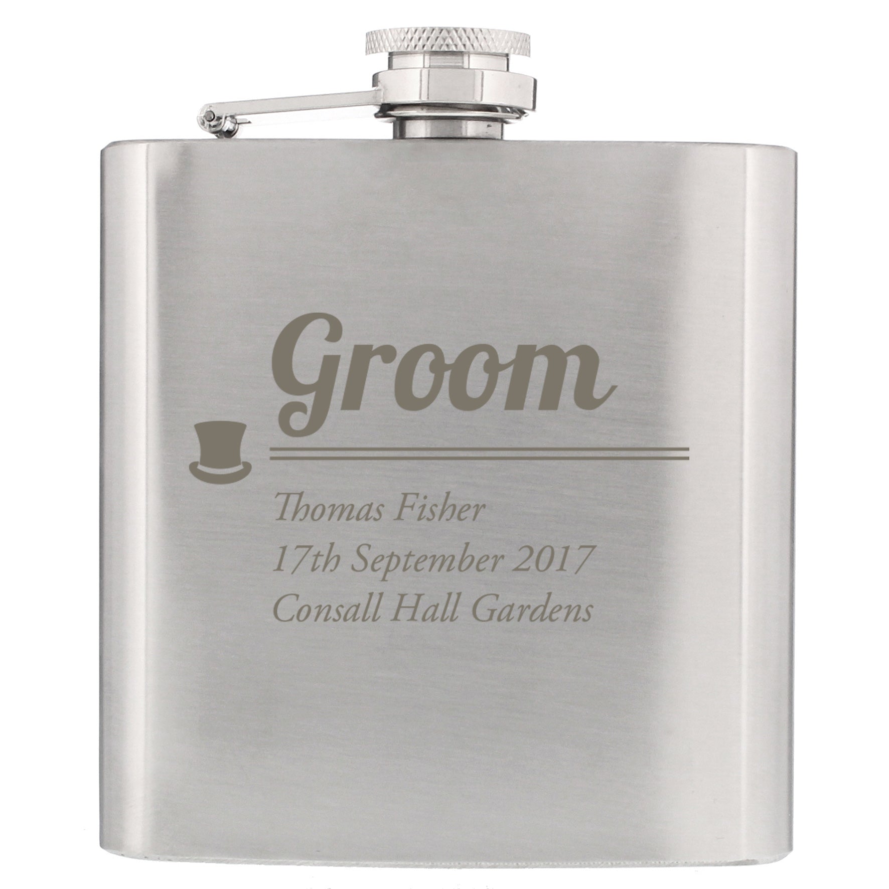 Personalised Groom Hip Flask