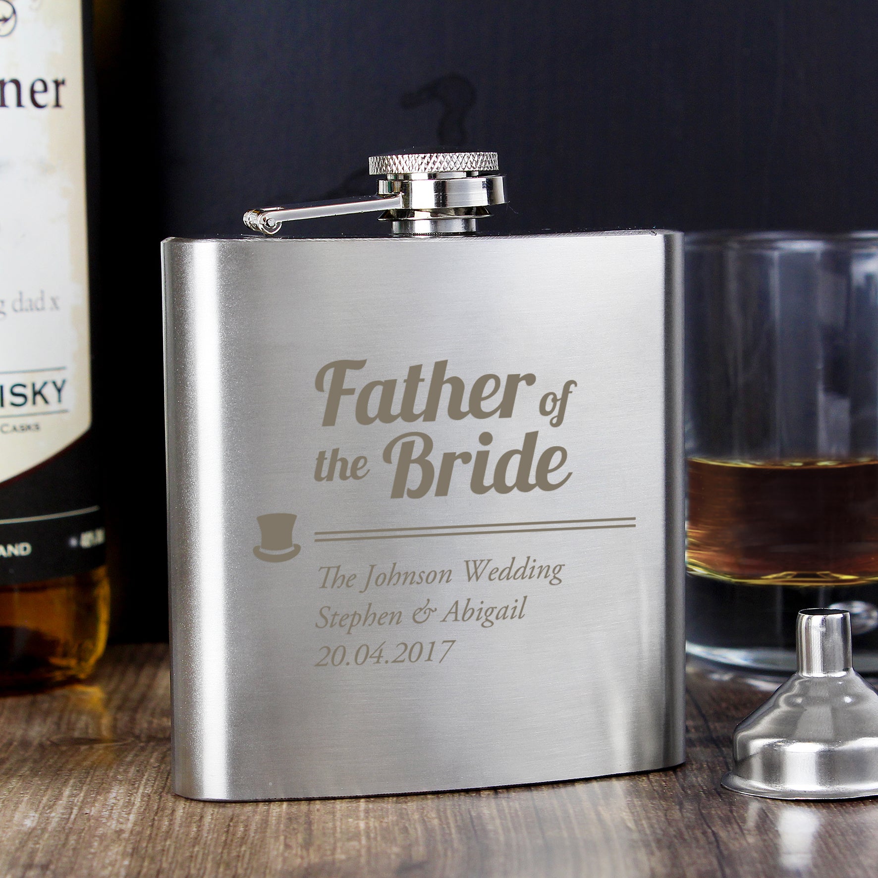 Personalised Father of the Bride Hip Flask