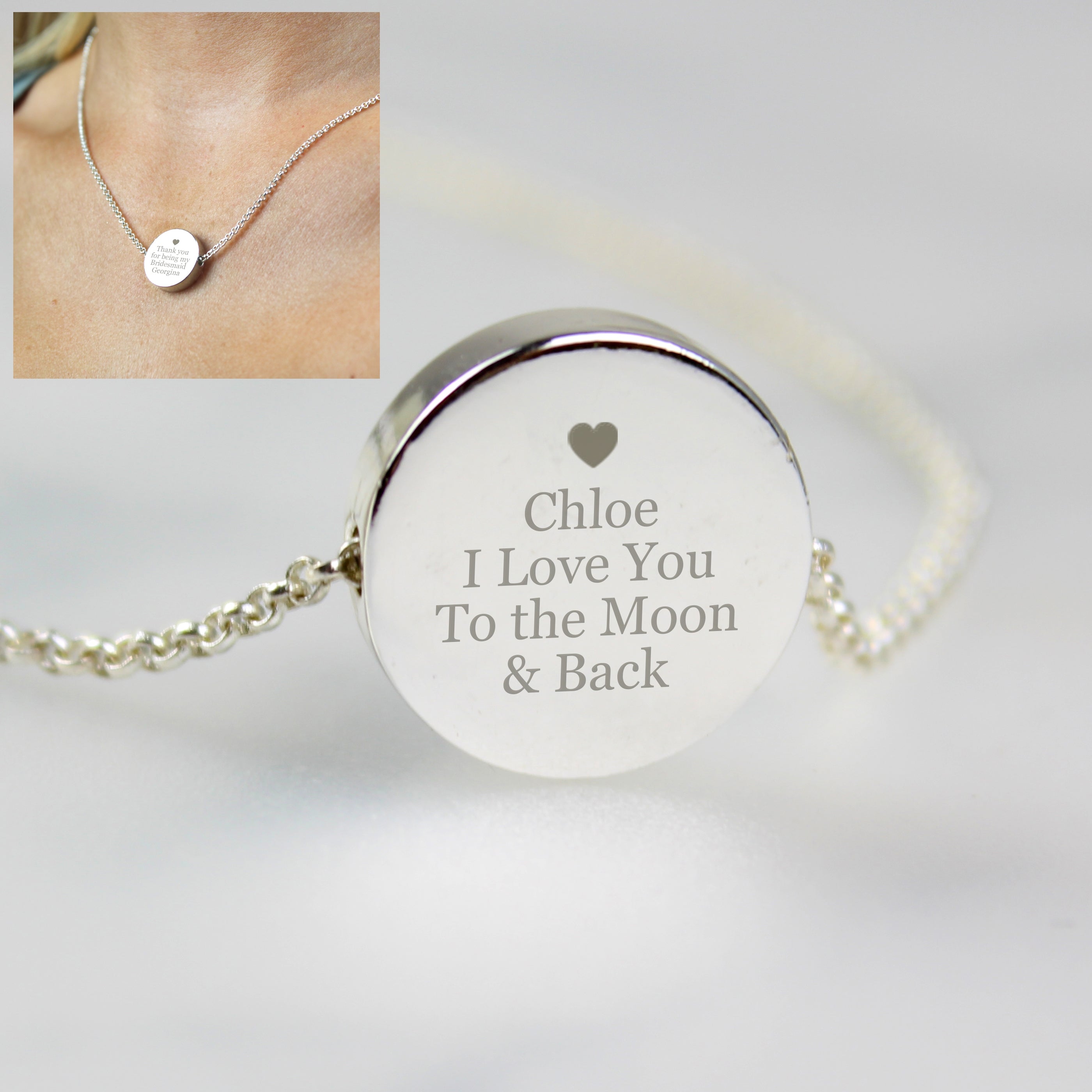 Personalised Any Message Disc Necklace