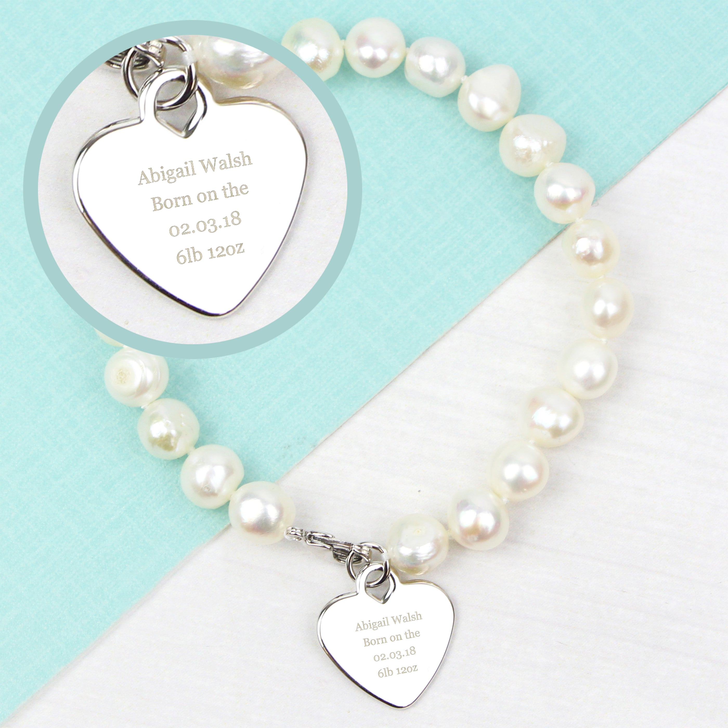 Personalised White Freshwater Pearl Message Bracelet