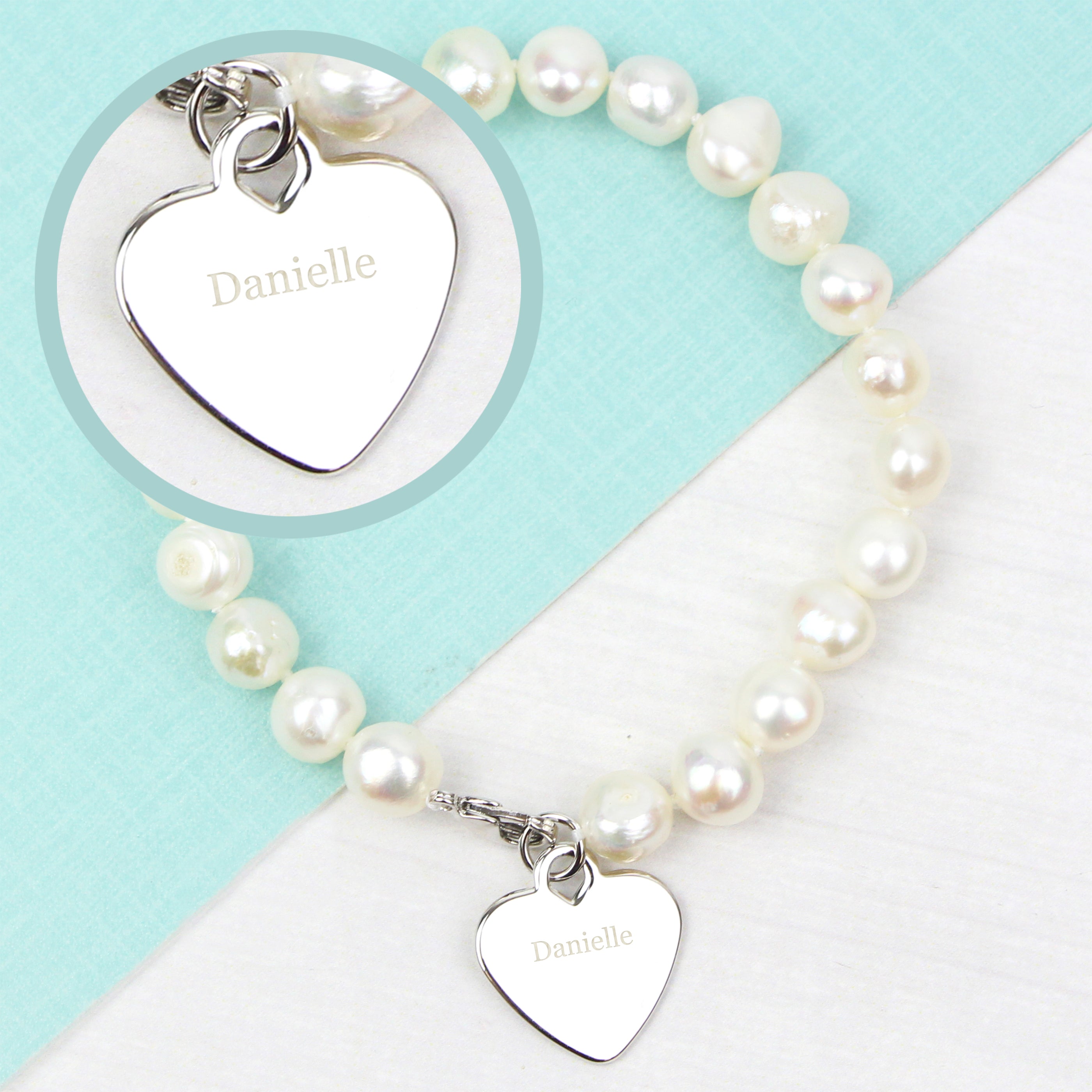 Personalised White Freshwater Pearl Name Bracelet