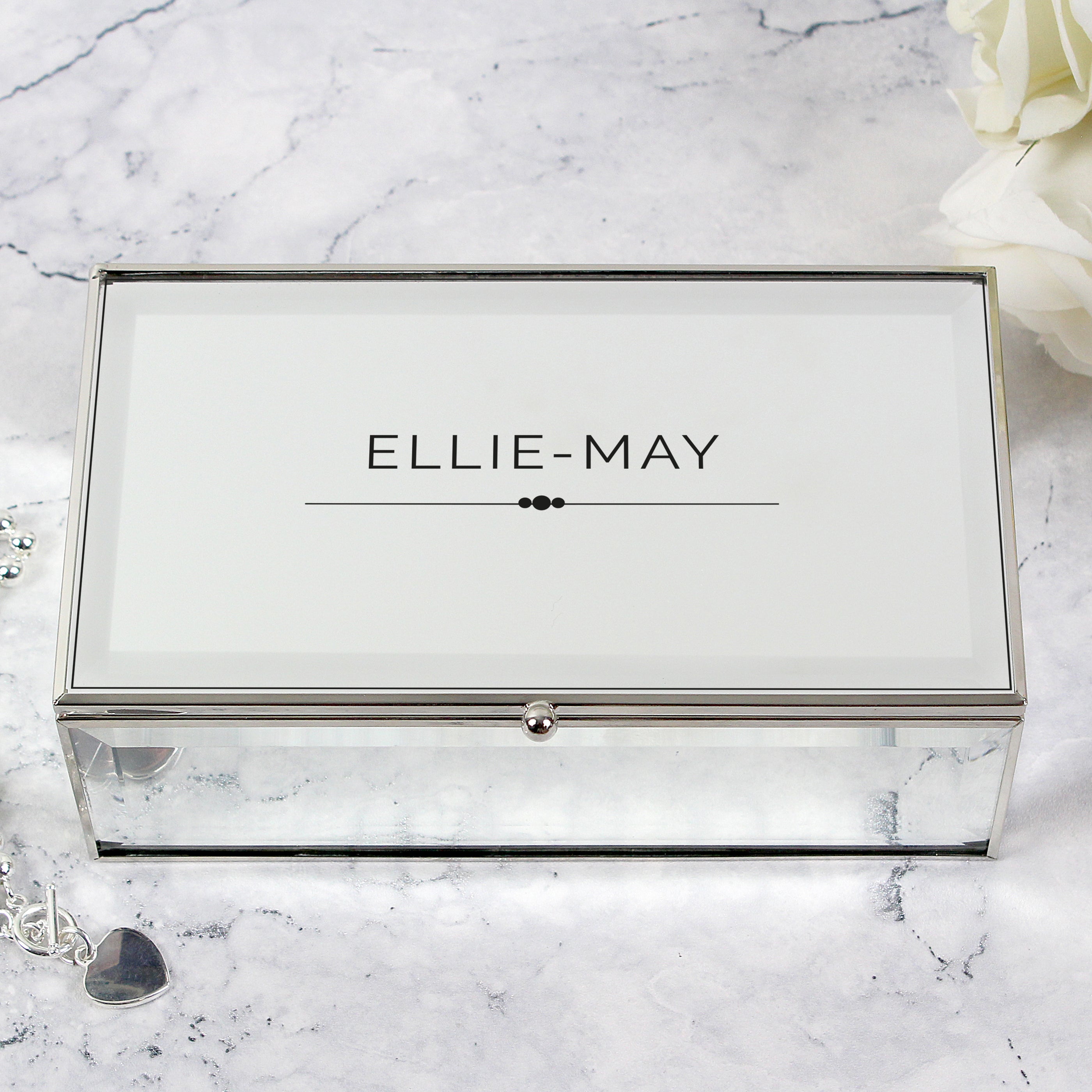 Personalised Classic Mirrored Jewellery Box