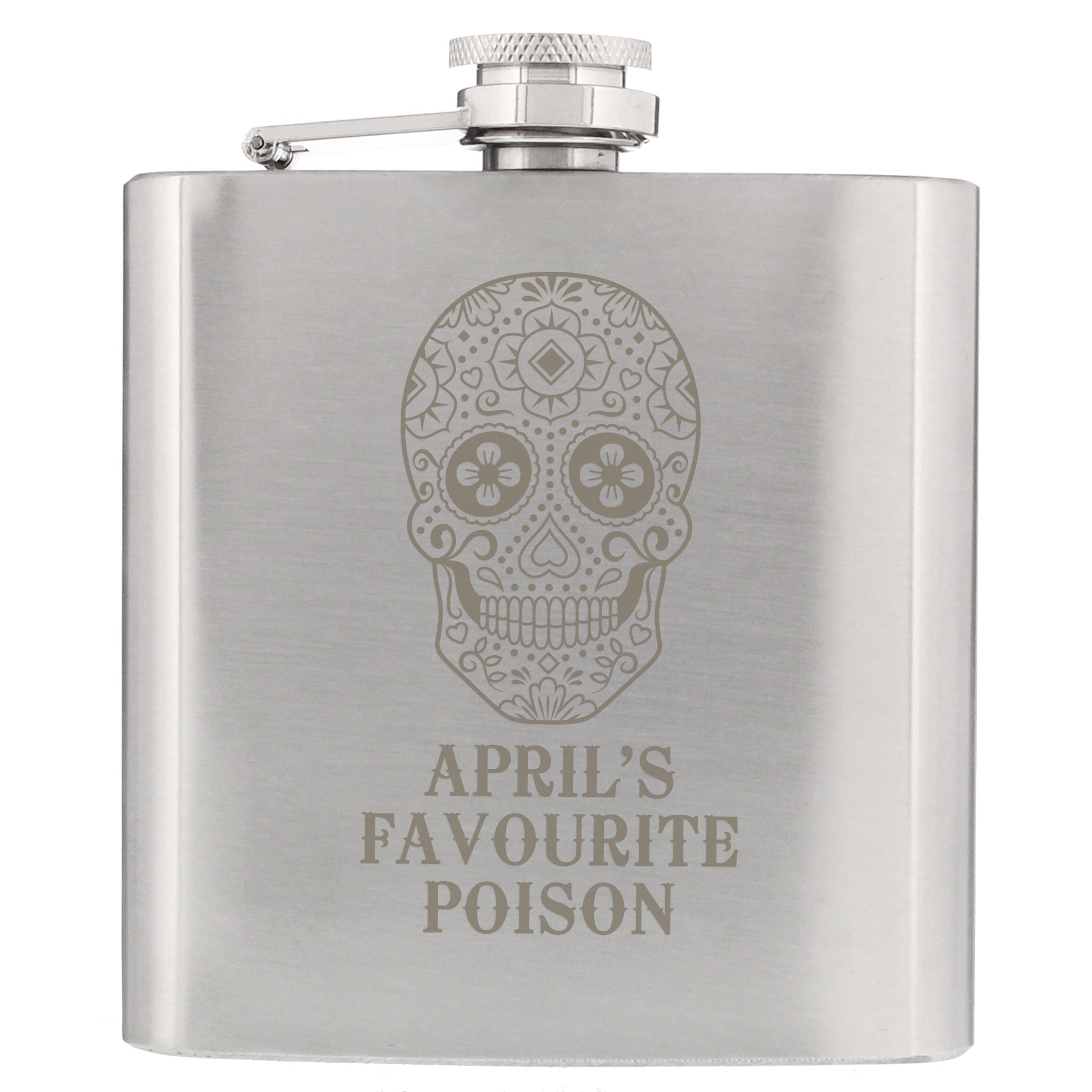 Personalised Sugar Skull Hip Flask