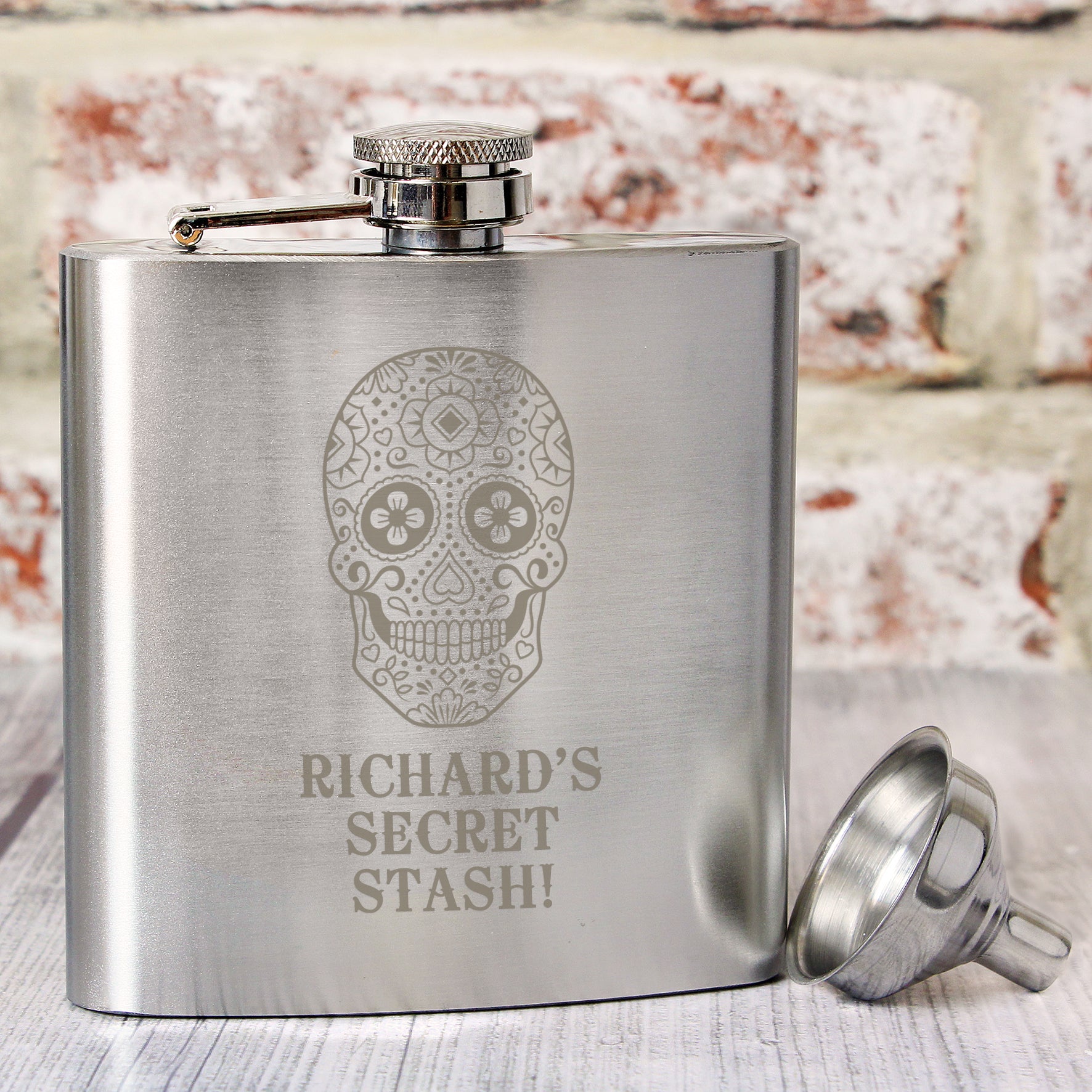 Personalised Sugar Skull Hip Flask