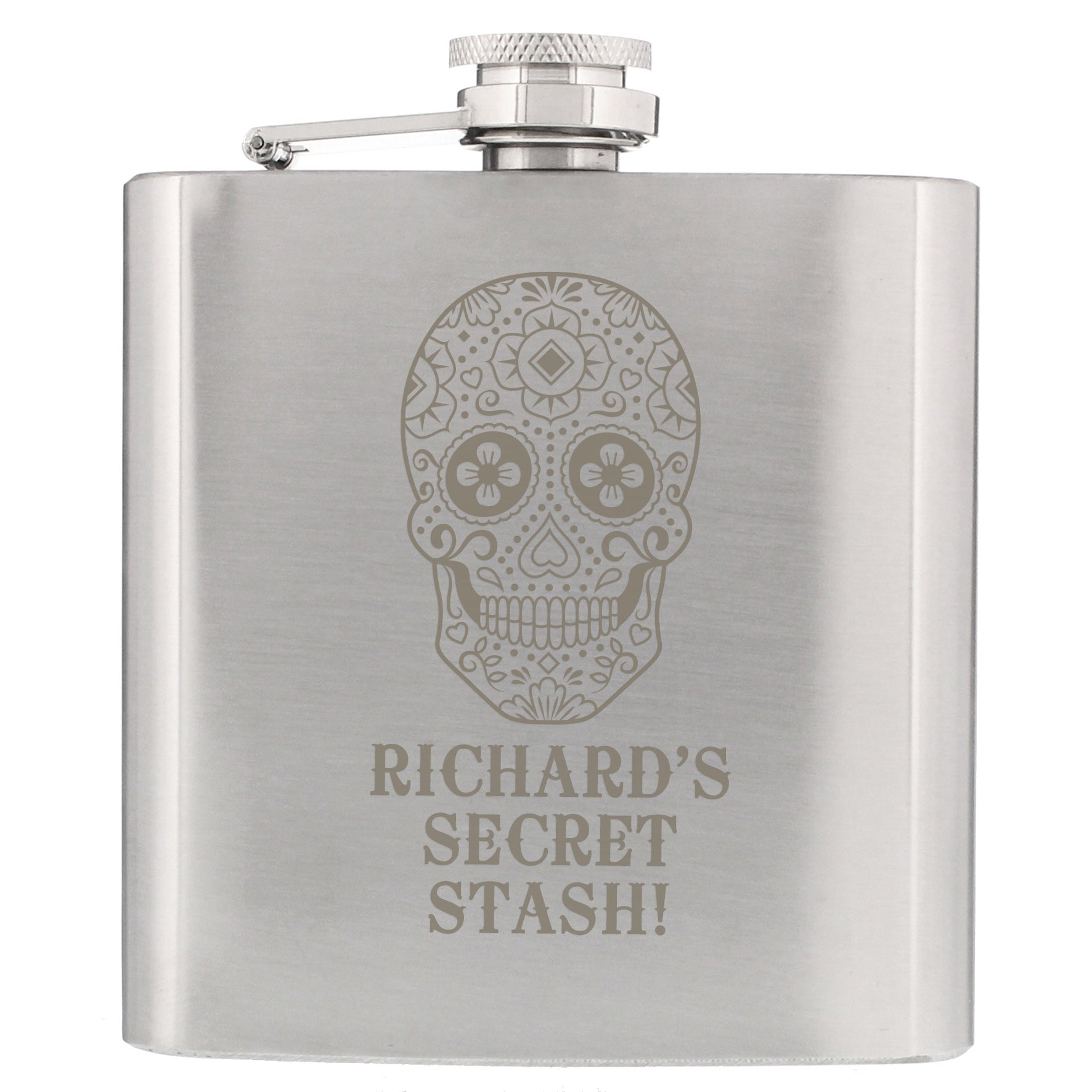 Personalised Sugar Skull Hip Flask