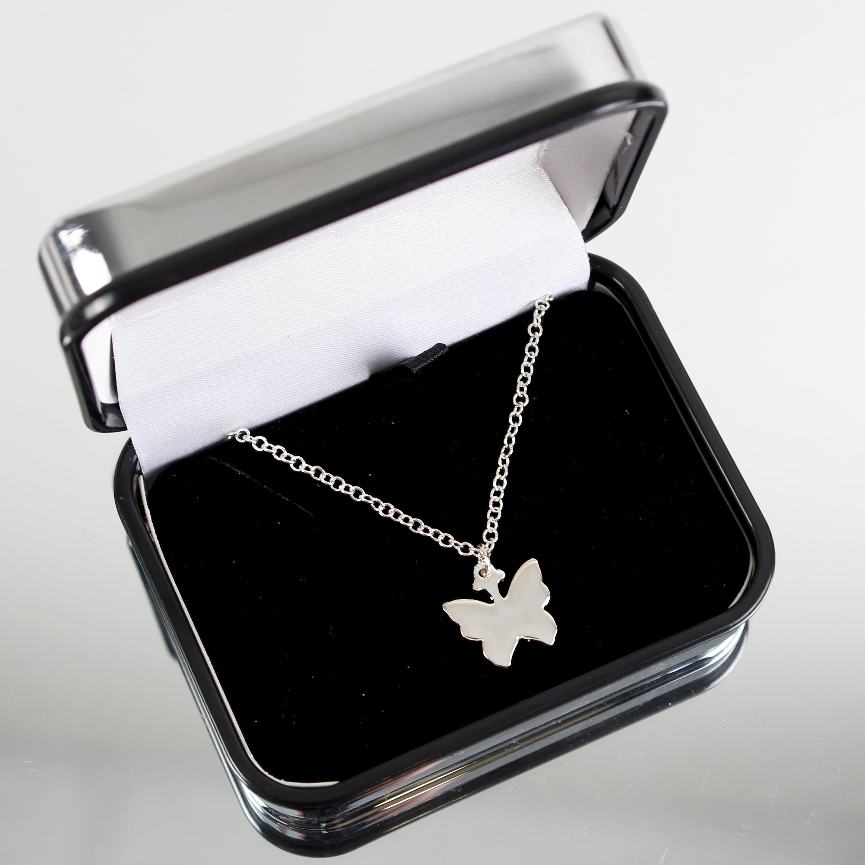 Personalised Box and Butterfly Necklace