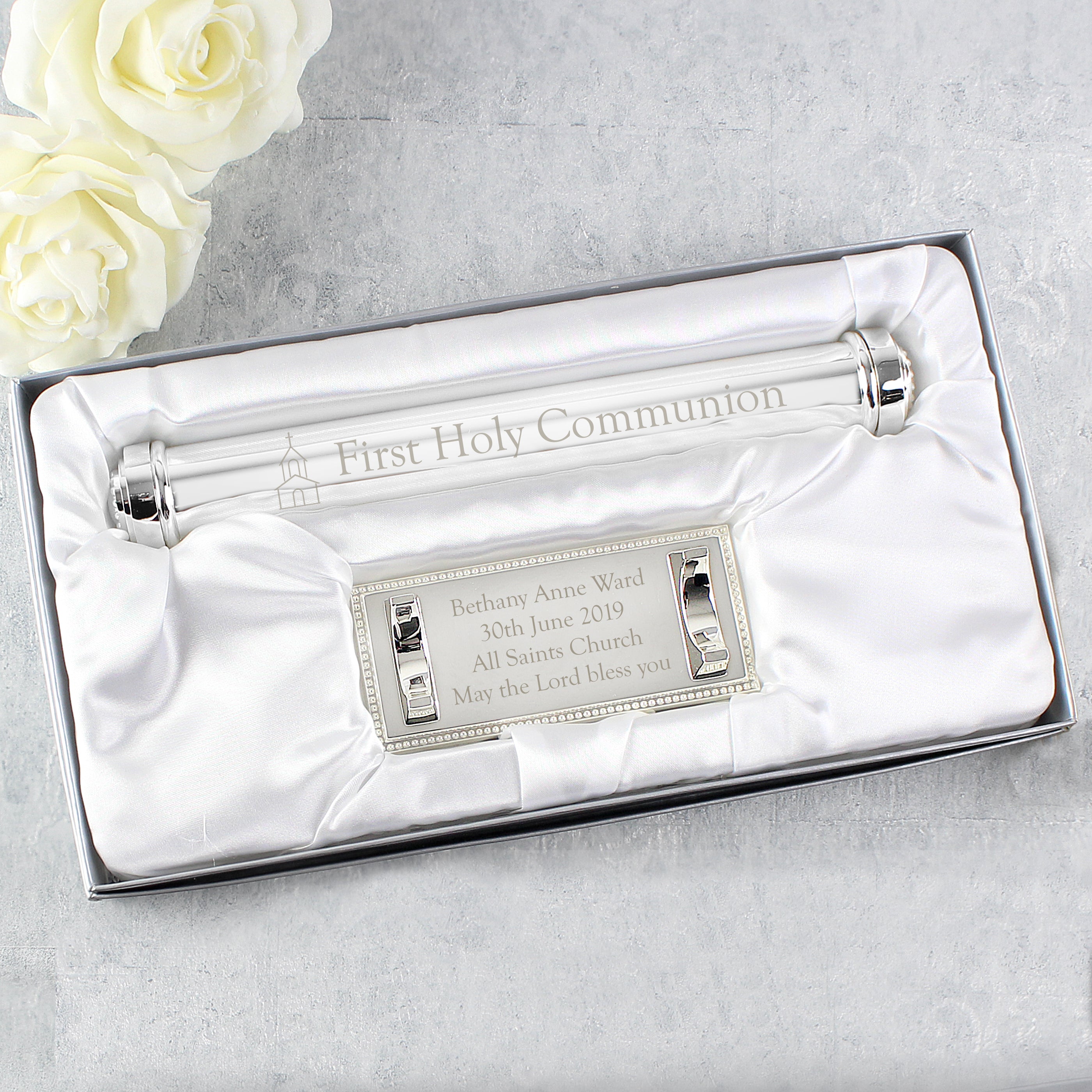 Personalised First Holy Communion Silver Plated Certificate Holder