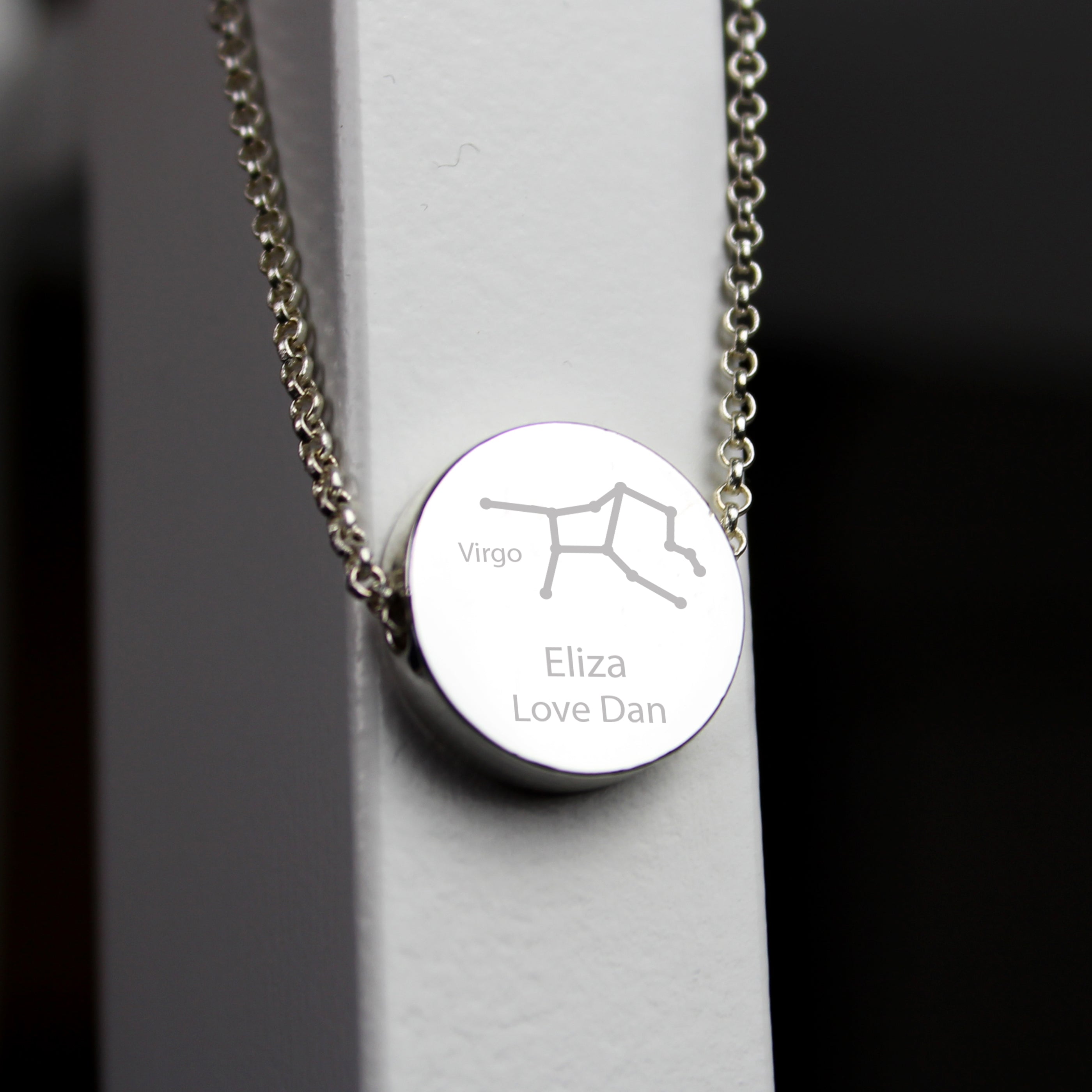 Personalised Virgo Zodiac Star Sign Silver Tone Necklace (August 23rd - September 22nd)