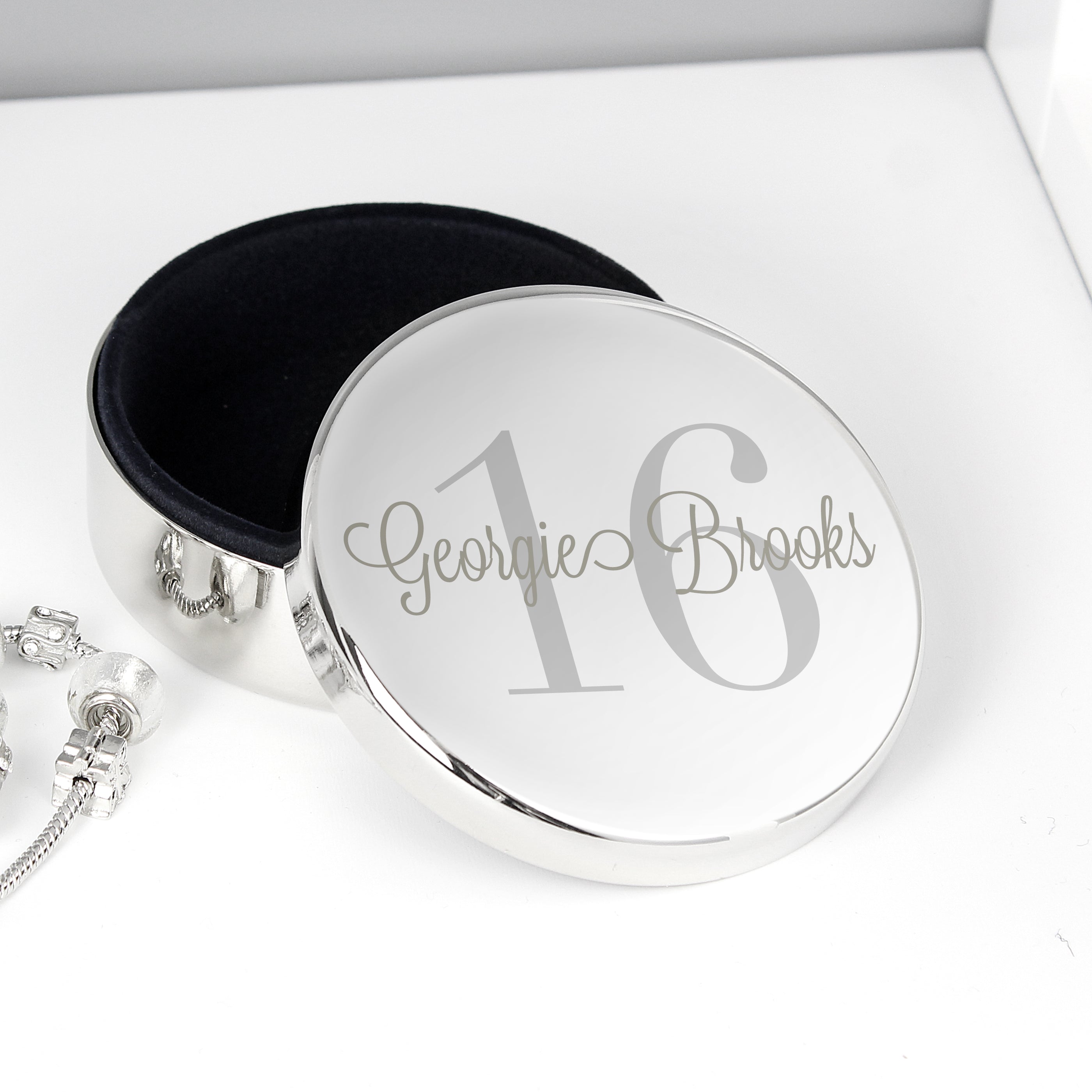 Personalised Birthday Big Age Round Trinket Box