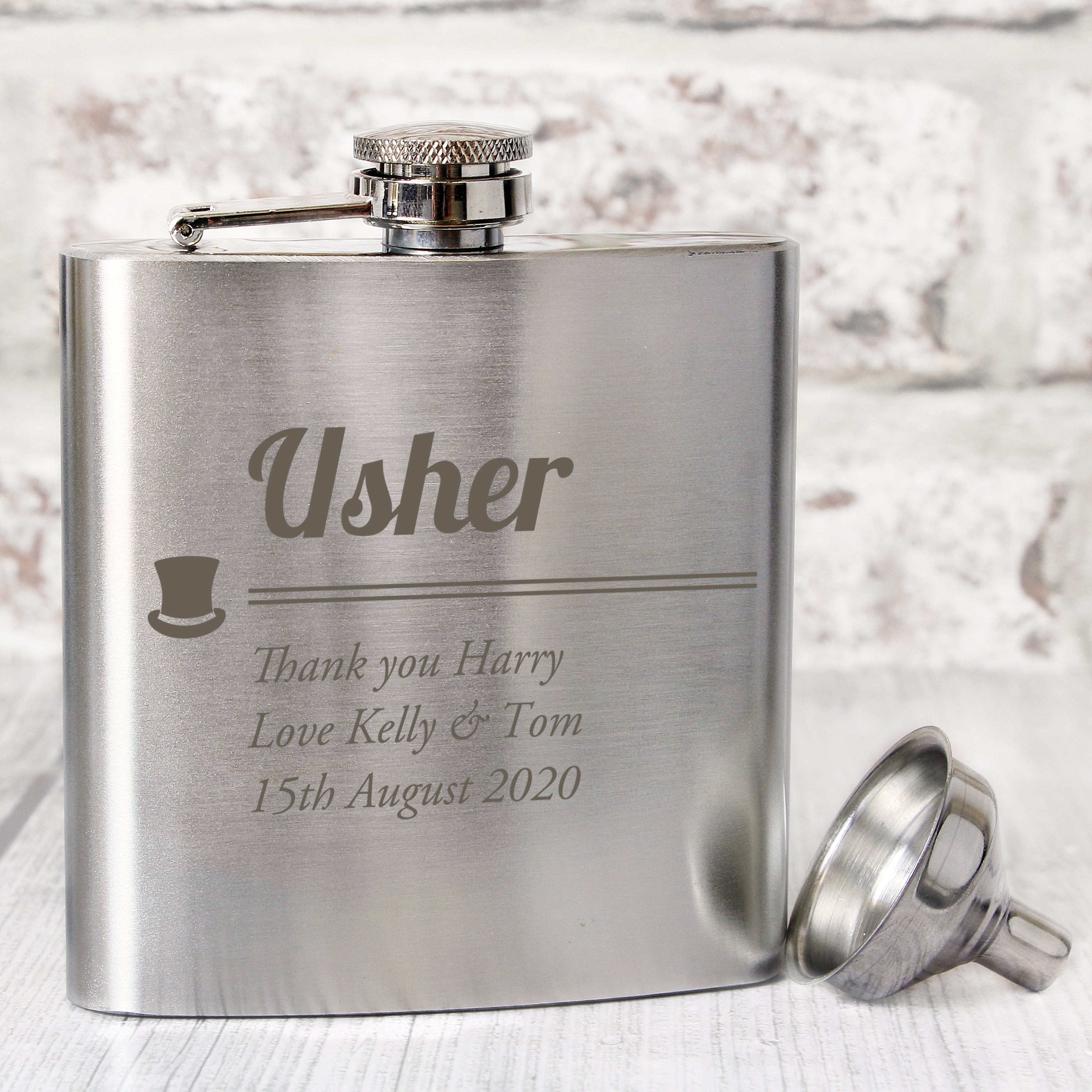 Personalised Usher Hip Flask