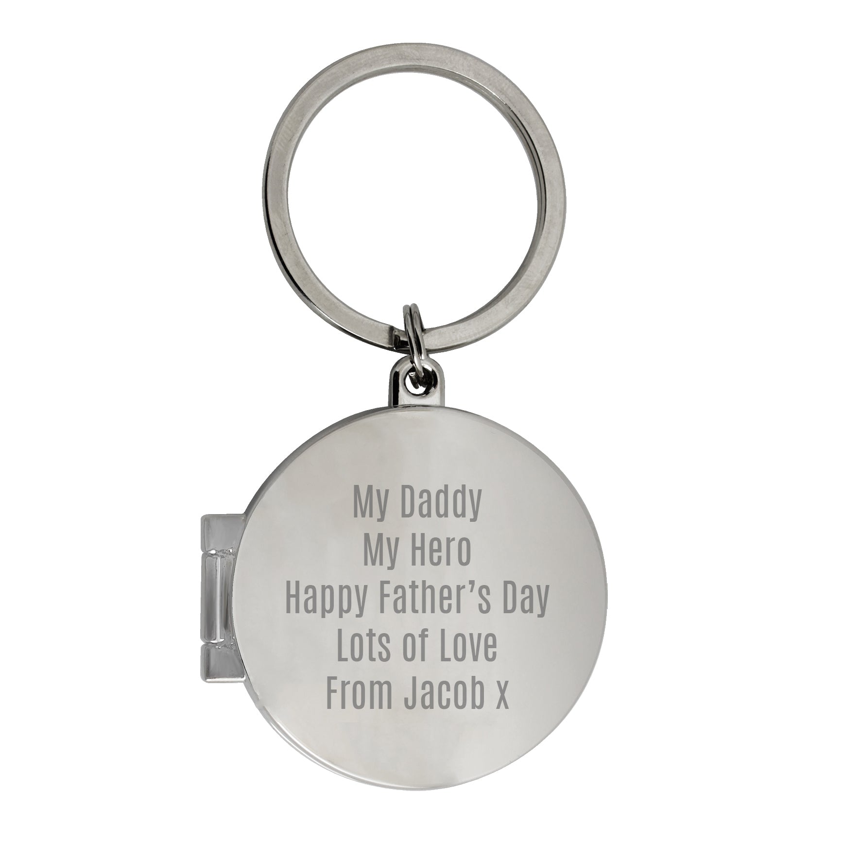 Personalised Free Text Round Photo keyring