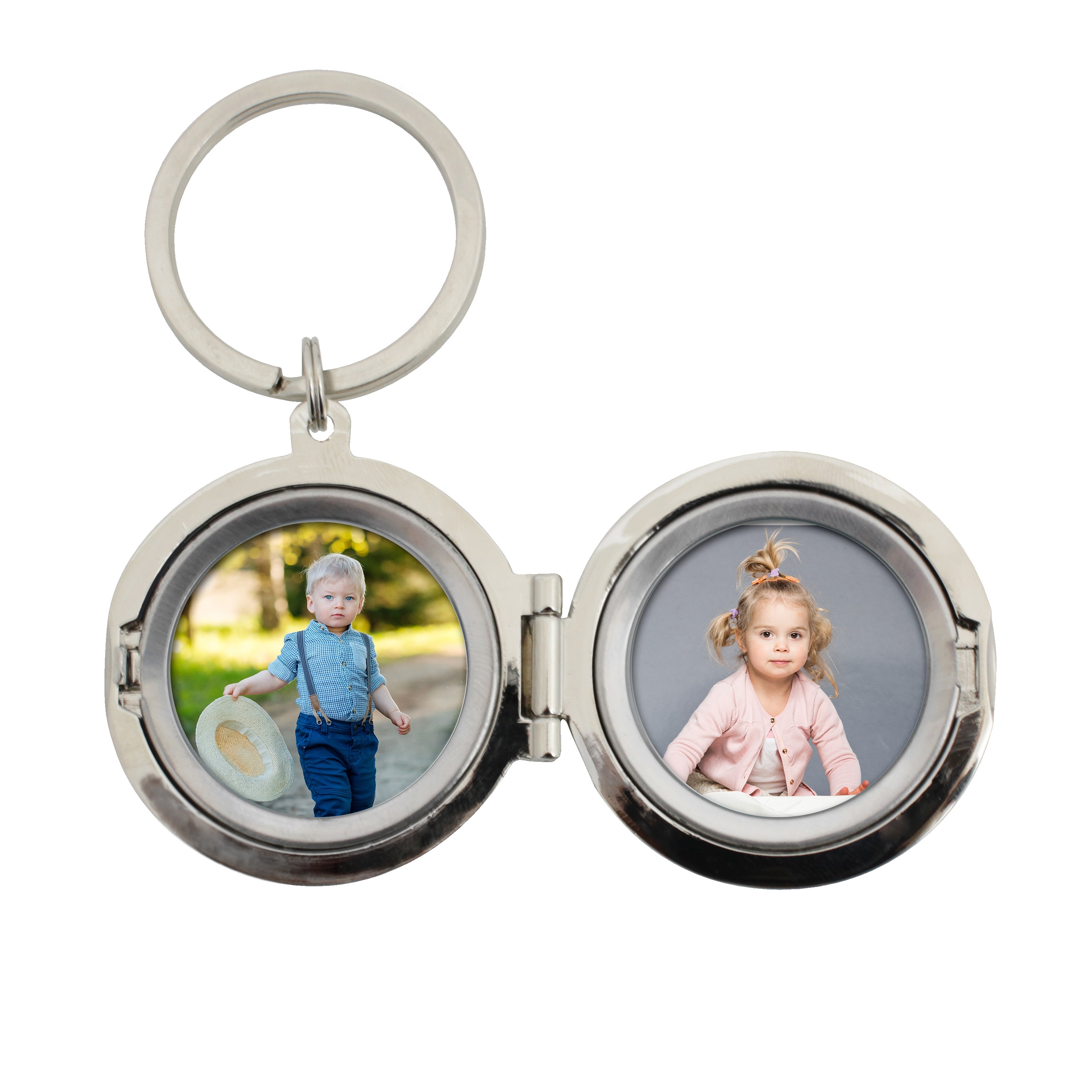 Personalised Free Text Round Photo keyring