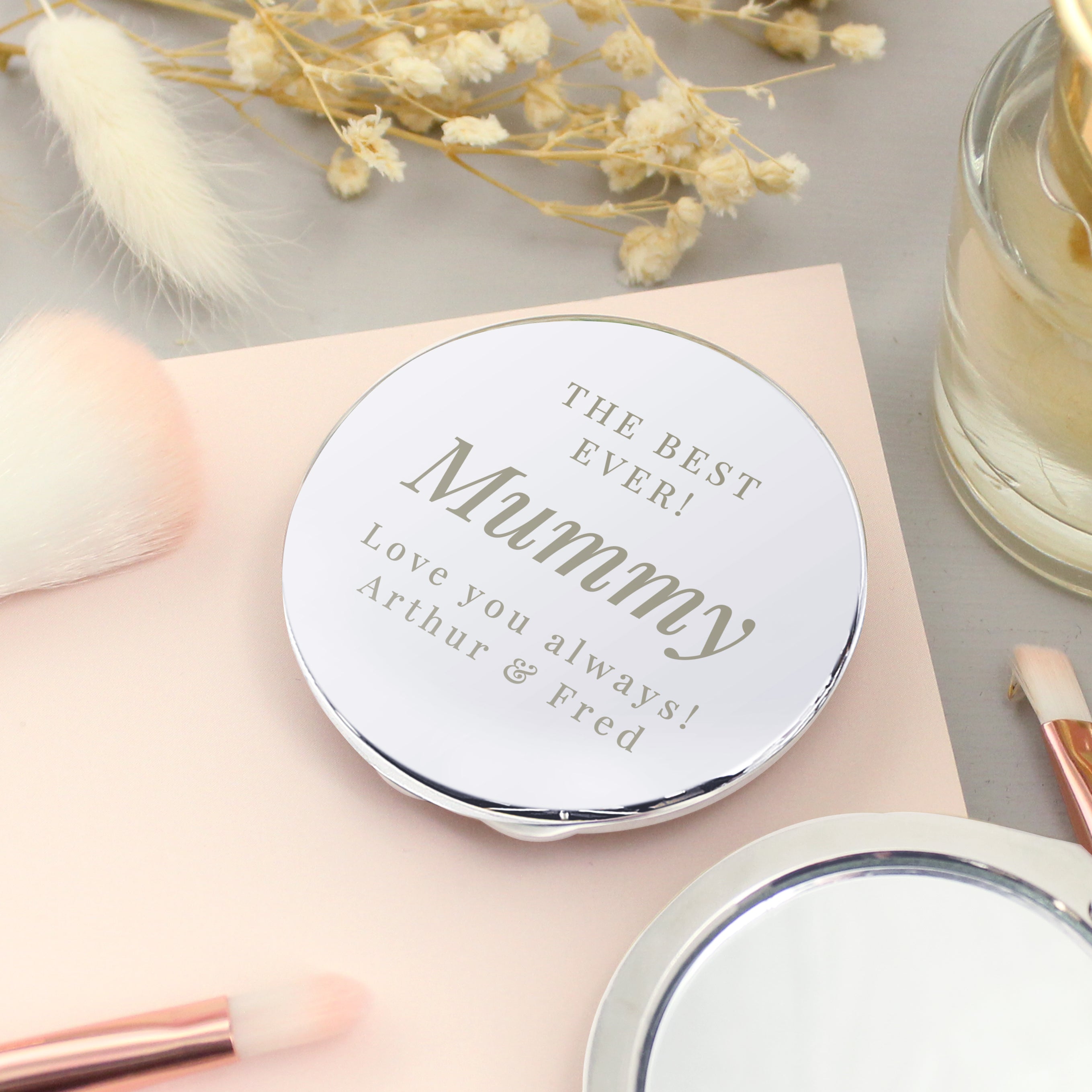 Personalised Free Text Compact Mirror