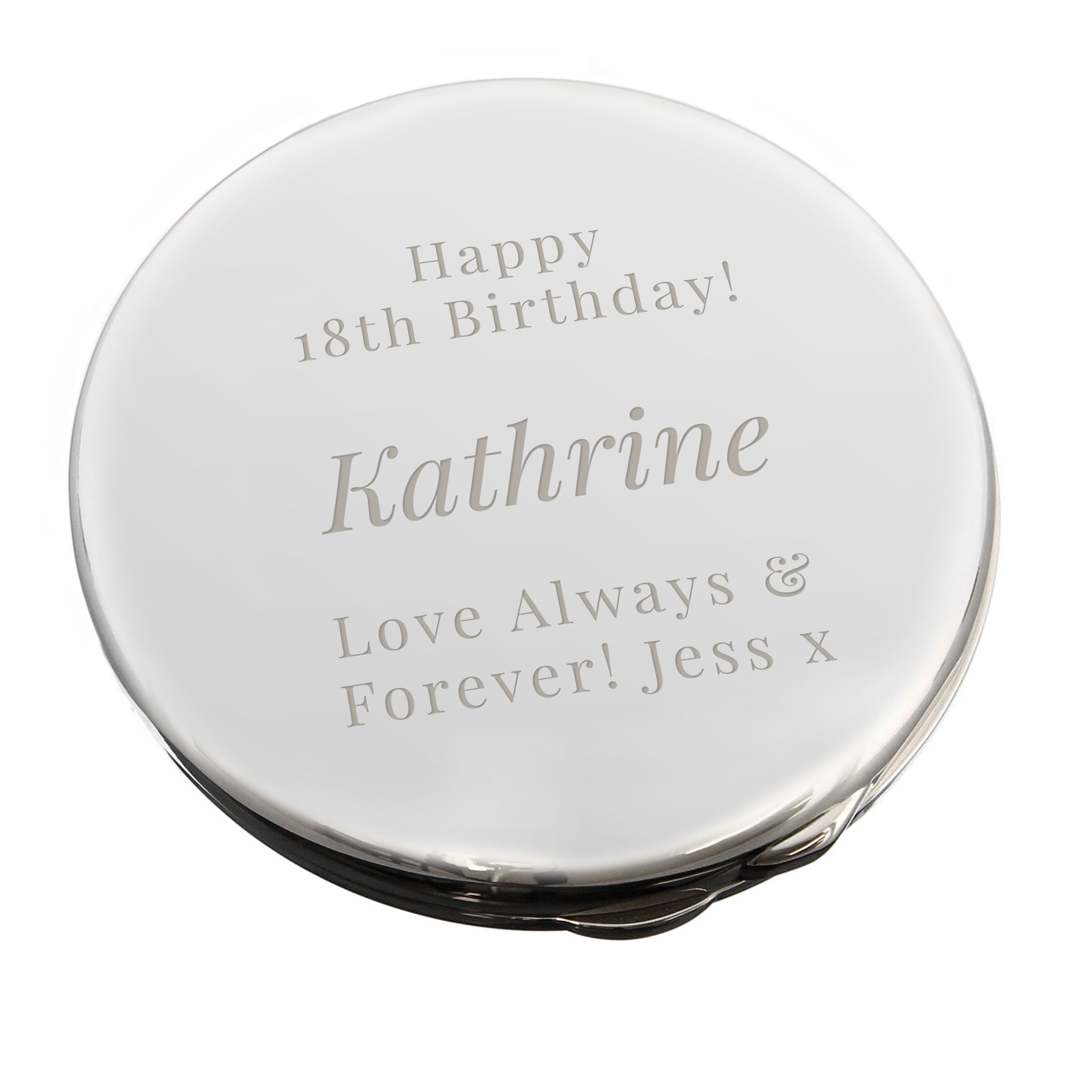 Personalised Free Text Compact Mirror