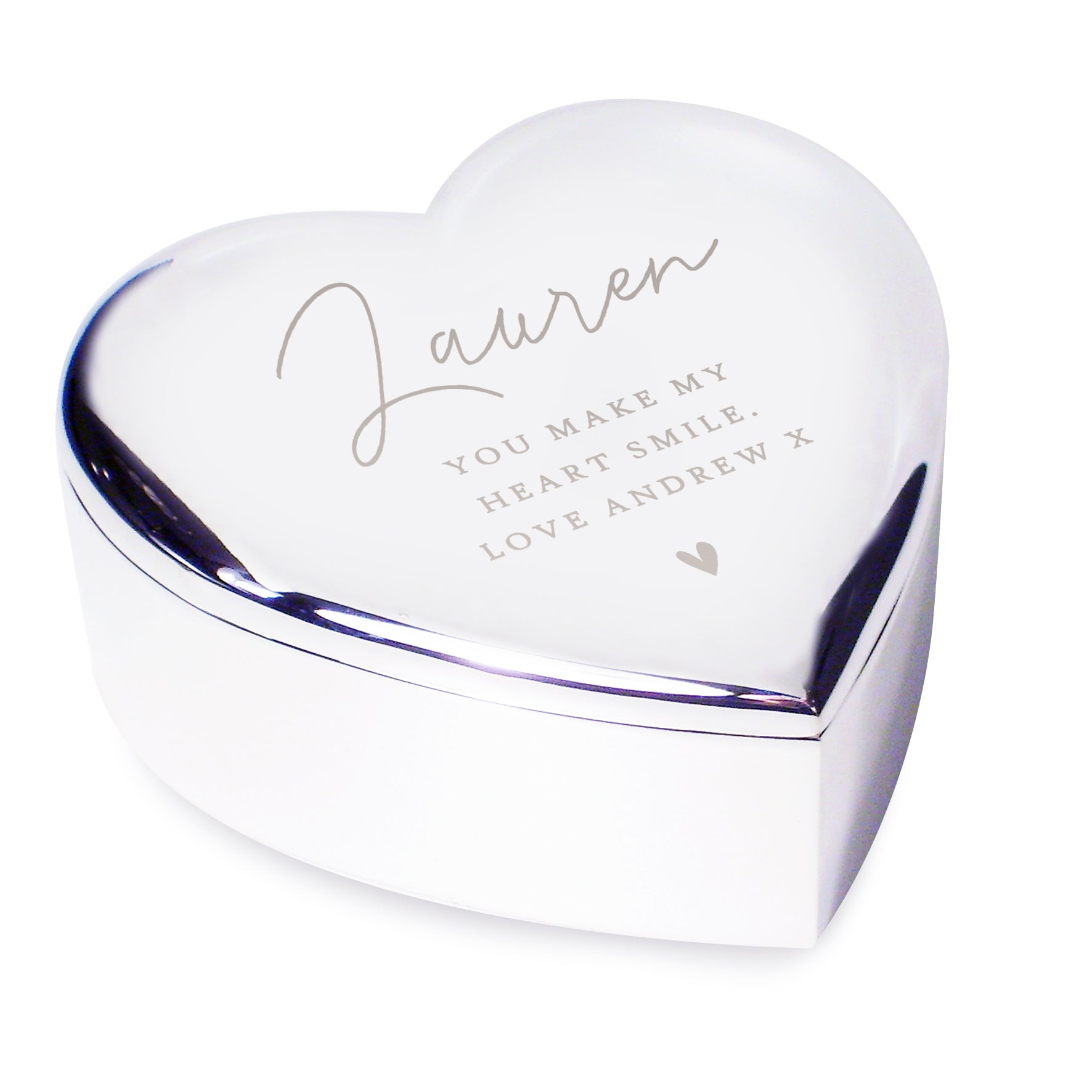 Personalised Name and Message Heart Trinket Box