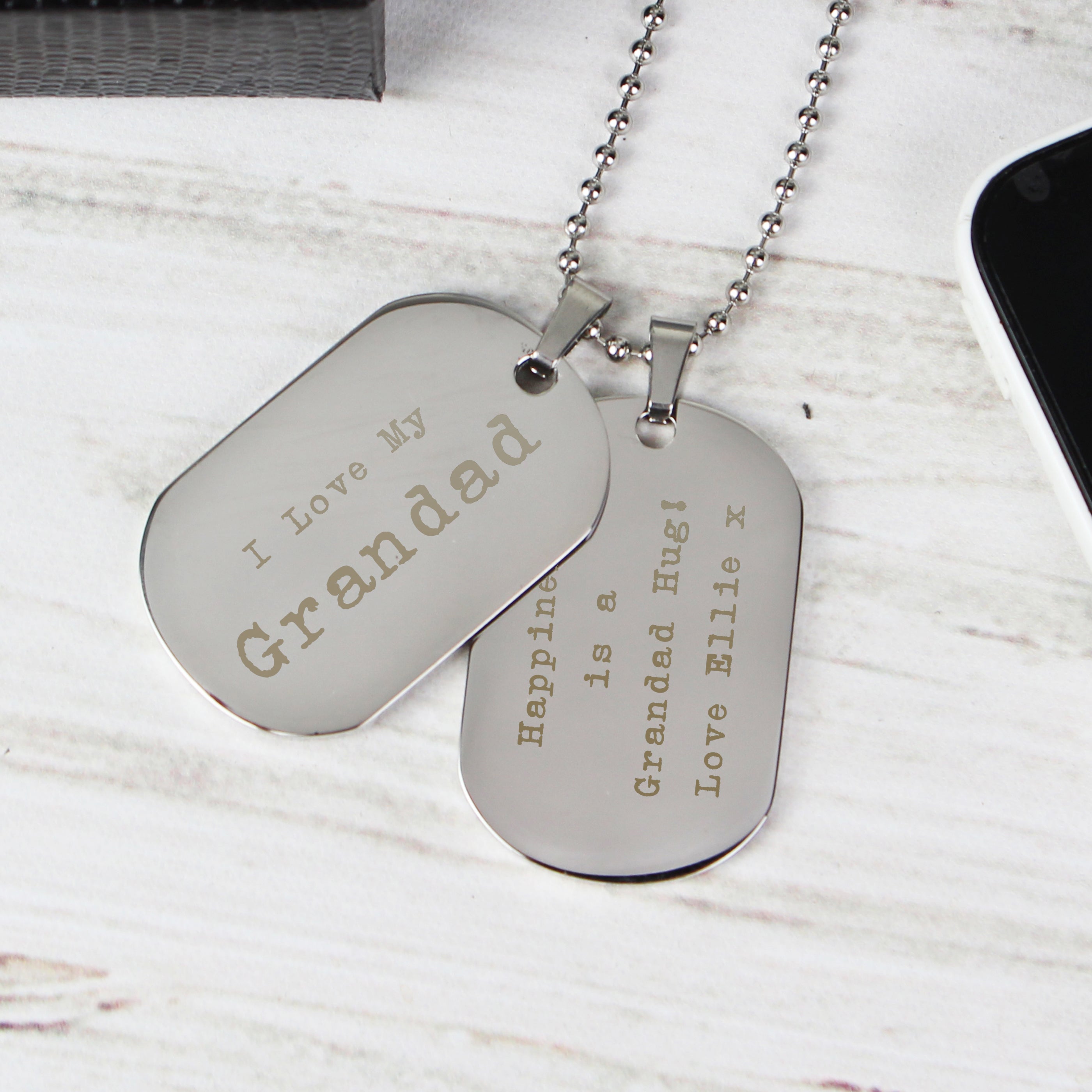 Personalised Free Text Steel Double Dog Tag Necklace