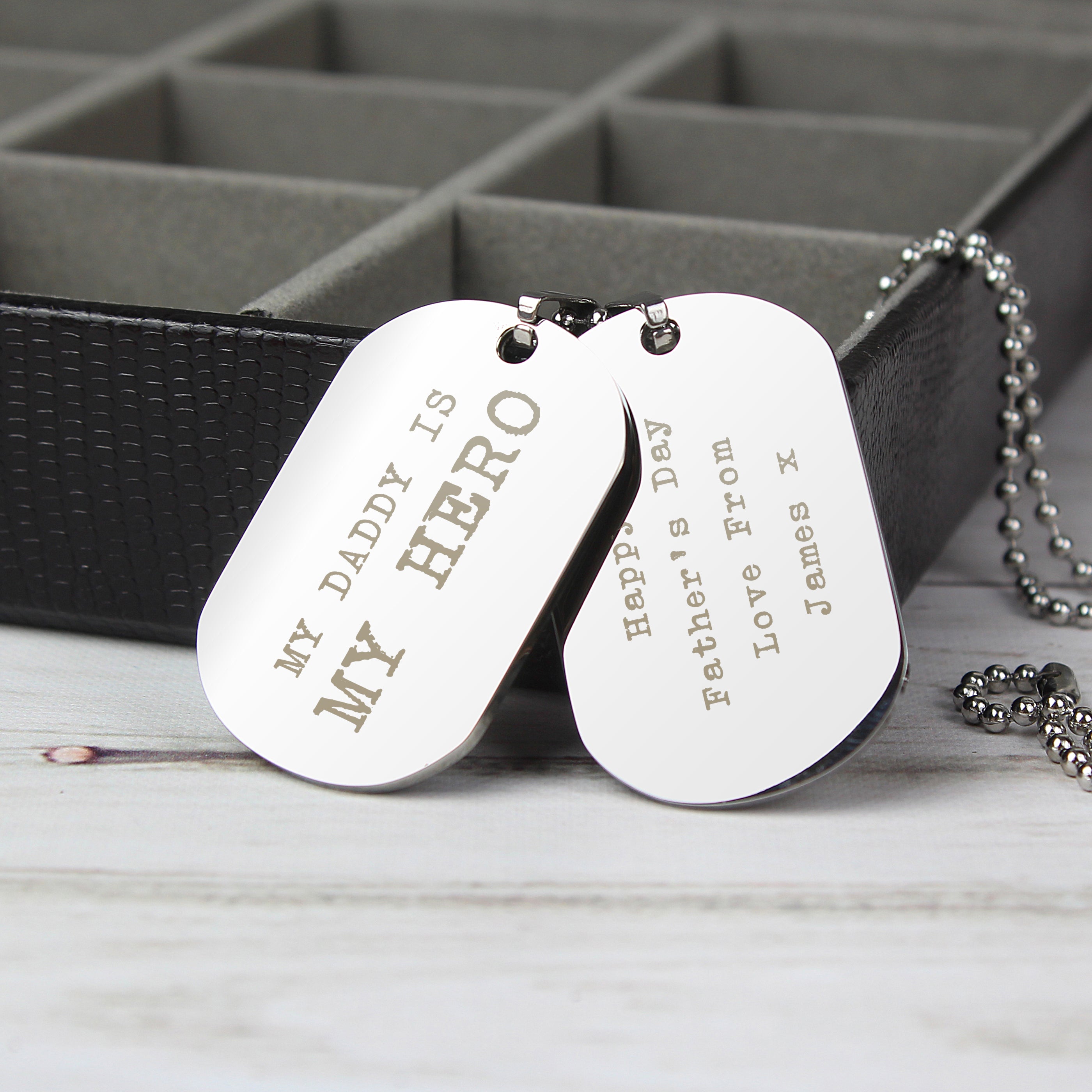 Personalised Free Text Steel Double Dog Tag Necklace