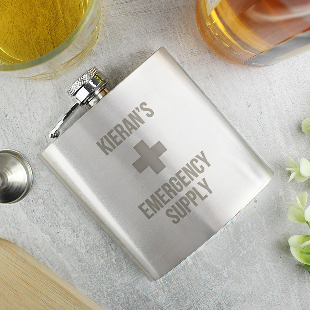 Personalised Emergency Supply Hip Flask