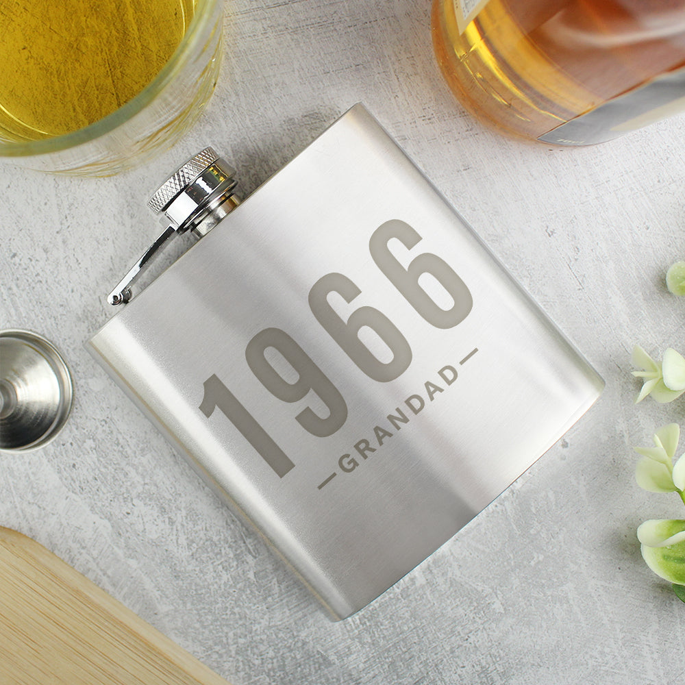 Personalised Date & Name Hip Flask